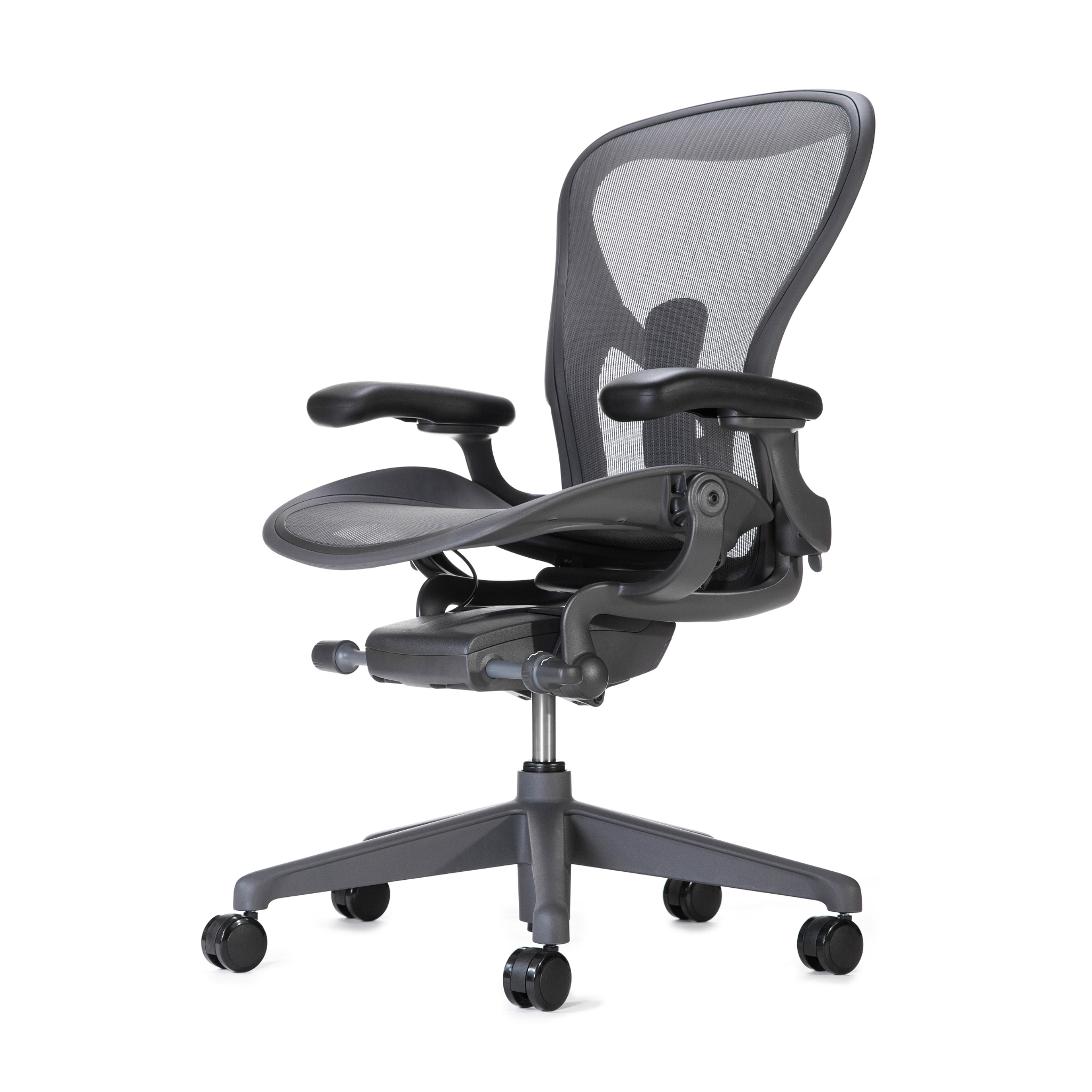 Herman Miller Aeron Chair - Graphite Remastered Ergonomic Office Chair with PostureFit SL Support | Perfect for Home Office, Gaming & Workspaces