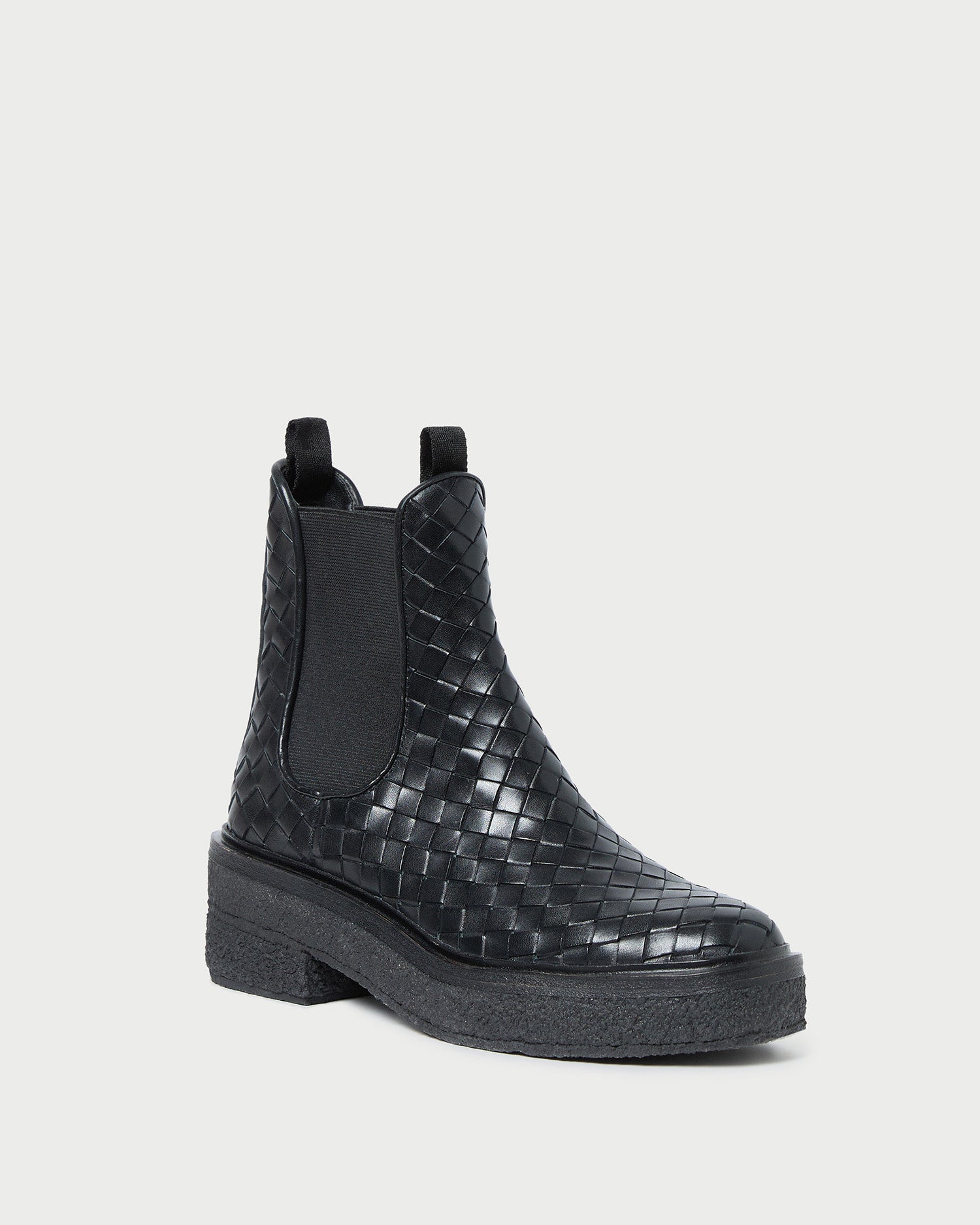 Raquel Black Woven Chelsea Boots for Women - Comfortable Ankle Booties with Elastic Gore - Perfect for Fall, Winter & Casual Outfits