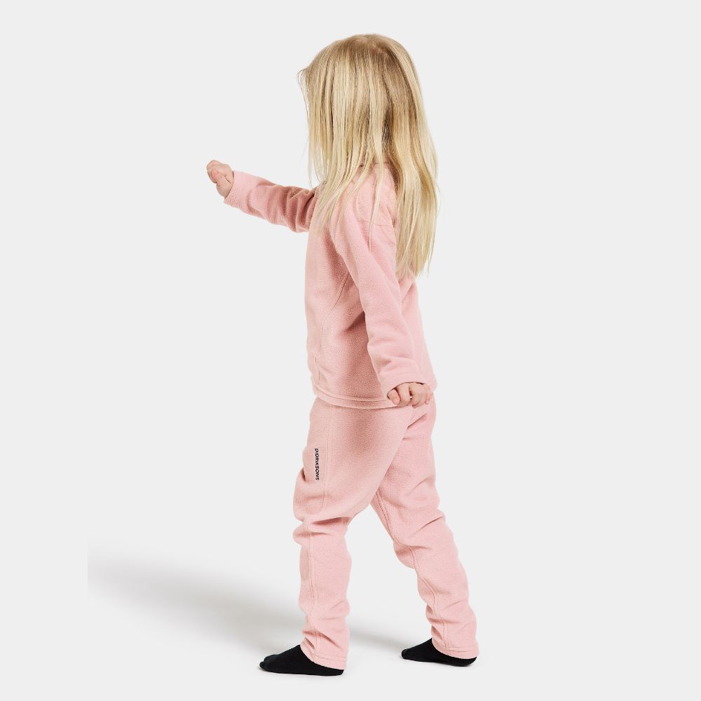Didriksons Monte 10 Kids Fleece Jacket for Skiing & Winter Activities - Warm Dusty Pink Outerwear for Girls & Boys - Perfect for Snow Play, School & Outdoor Adventures