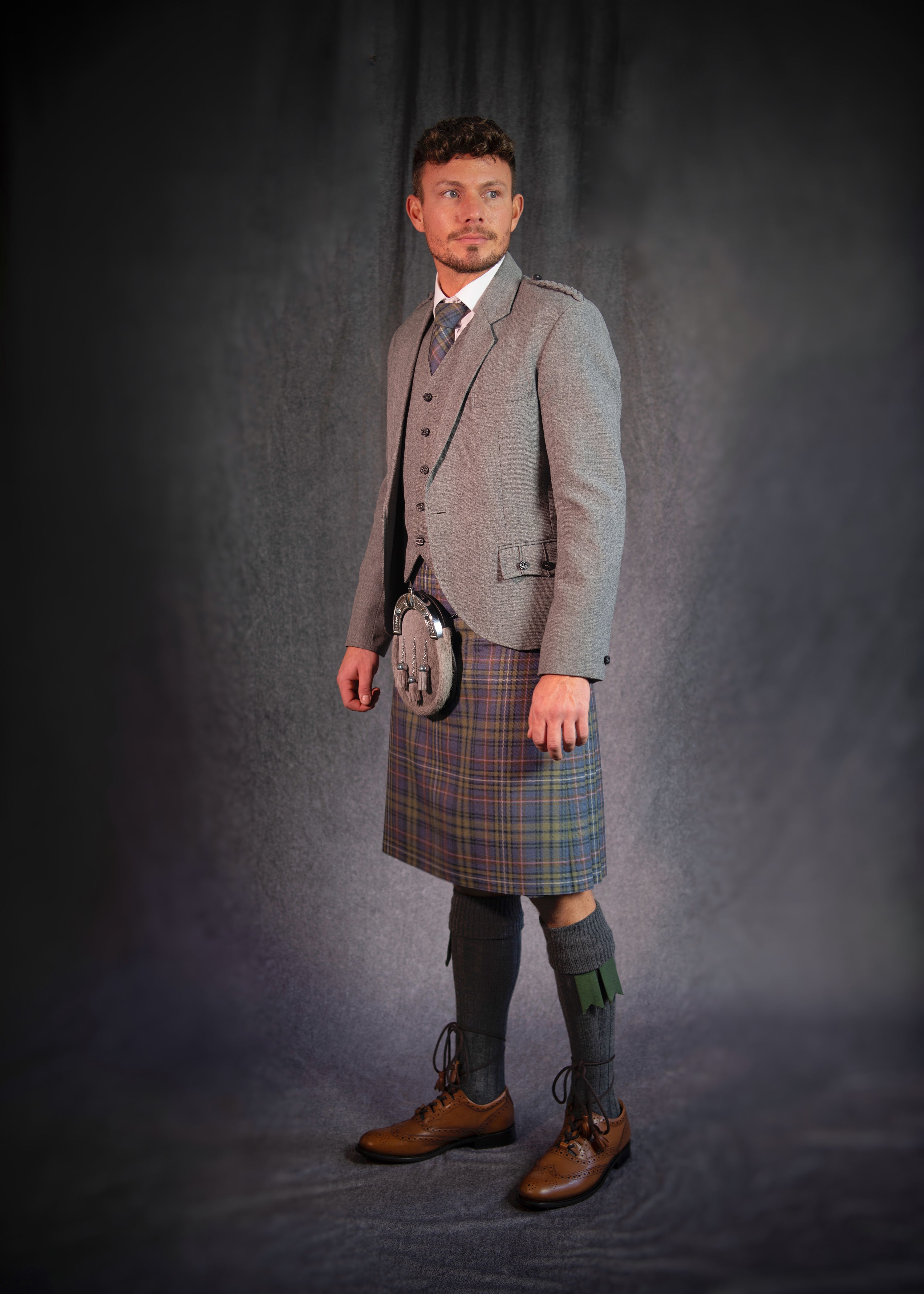 Light Grey Crail Kilt Outfit - Modern Crail Collection | Perfect for Weddings, Scottish Events & Formal Occasions