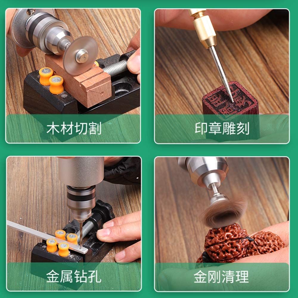 24W Rotary Tool Kit - Mini Handheld Electric Drill Grinder for Wood, Jade & Metal Carving, Cutting, Polishing - Perfect for DIY Crafts, Jewelry Making & Home Repair Projects (Model 385)