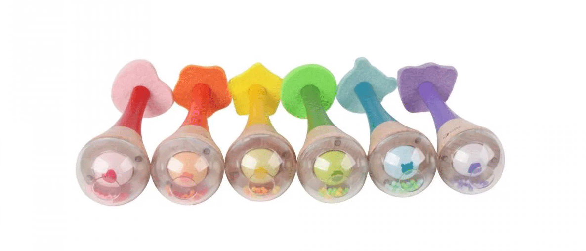 Classic World Rainbow Wooden Maracas - Handcrafted Musical Shaker Instrument for Kids, Toddlers & Early Childhood Education - Perfect for Parties, Music Classes & Sensory Play