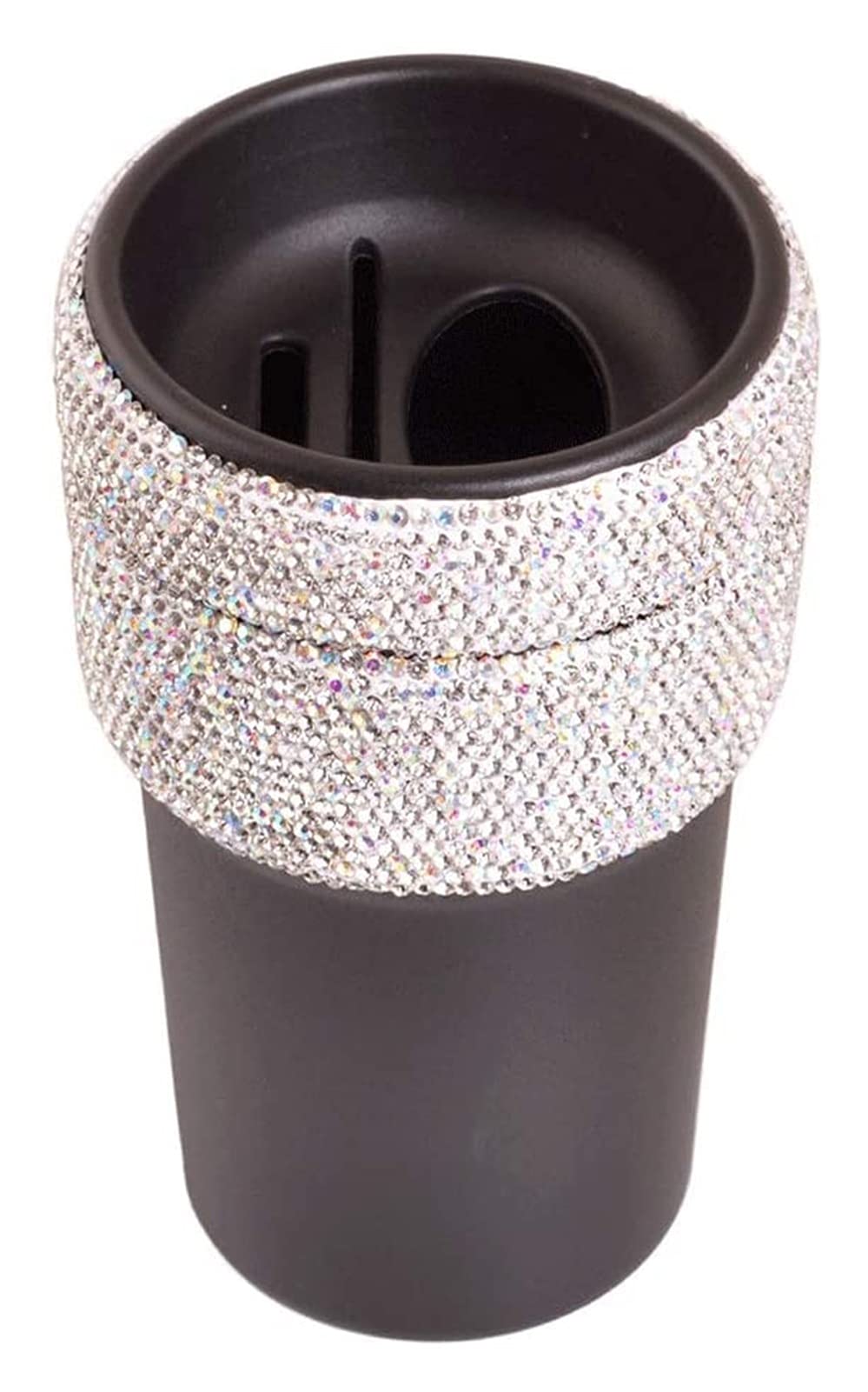 Diamond-Encrusted Multifunctional Car Tissue Box & Trash Can - Mini Storage Organizer for Sundries, Change & Tissues - Perfect for Car, Home, Office & Bedroom Use - Elegant White Design
