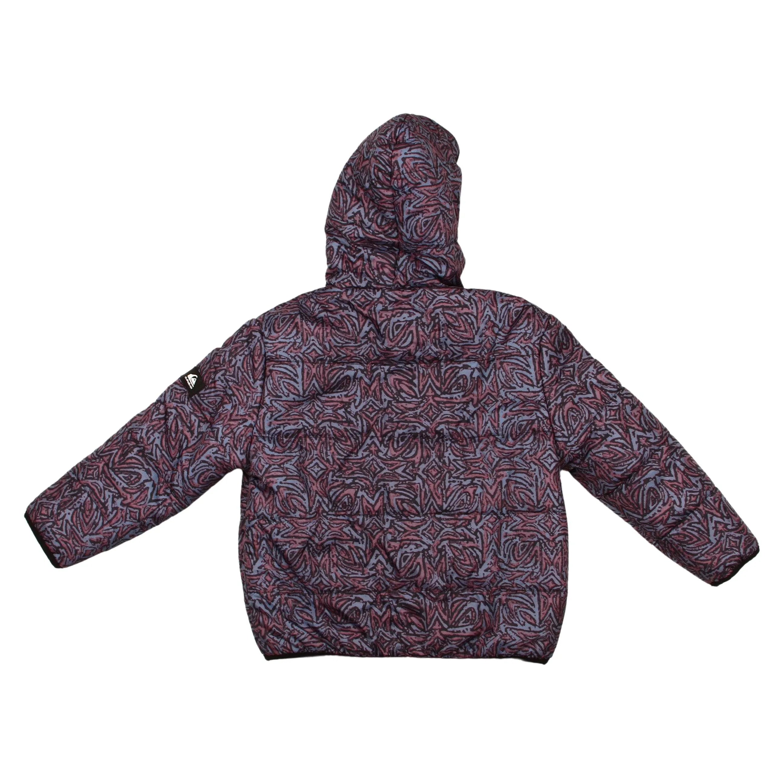 Quiksilver Scaly Print Boys Blue Jacket - Kids Waterproof Windbreaker for Outdoor Adventures & School Wear