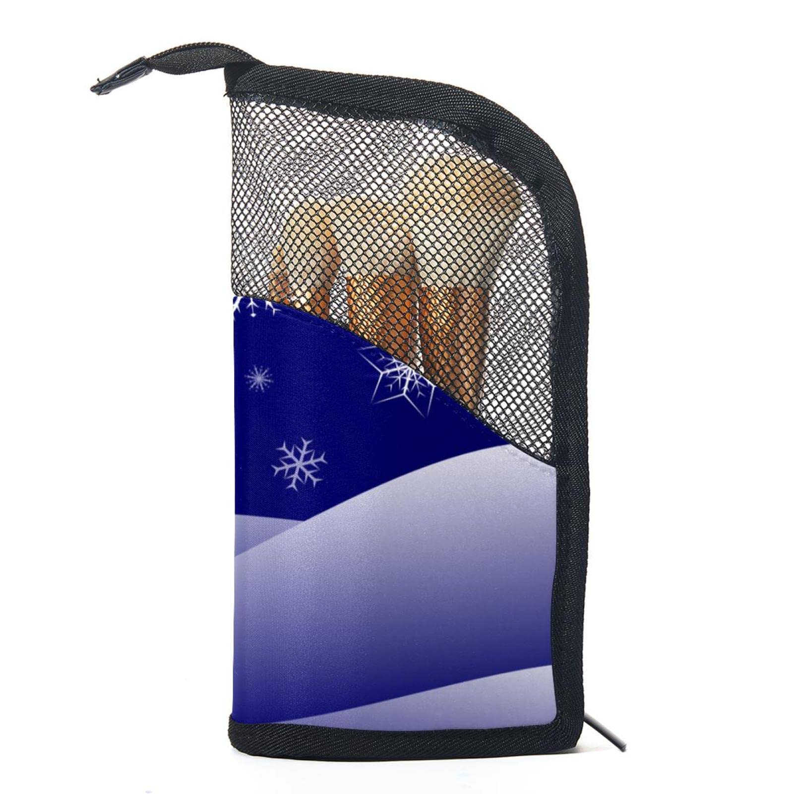 12-Piece Makeup Brush Organizer Bag with Snowflake Design - Portable Travel Cosmetic Brush Holder Case for Makeup Artists & Beauty Enthusiasts - Perfect for Home, Travel, and Professional Use