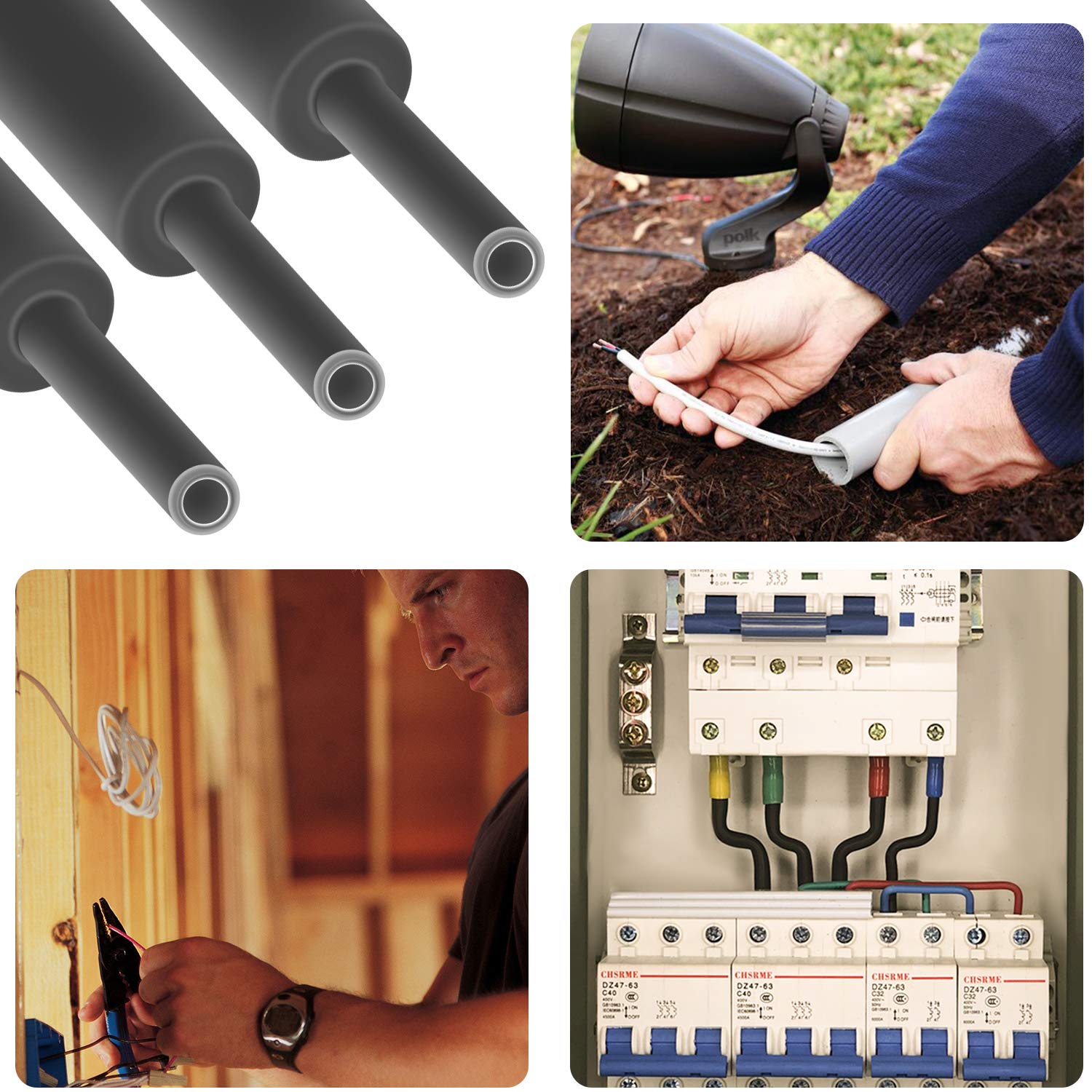 1/2 Inch Waterproof Heat Shrink Tubing - 3:1 Marine Grade Adhesive Lined Shrink Tube, 10ft Electrical Wire Shrink Wrap for Marine, Automotive & DIY Projects - Black Heat Shrink Tubing Assortment for Wires, Cables & Connectors Protection