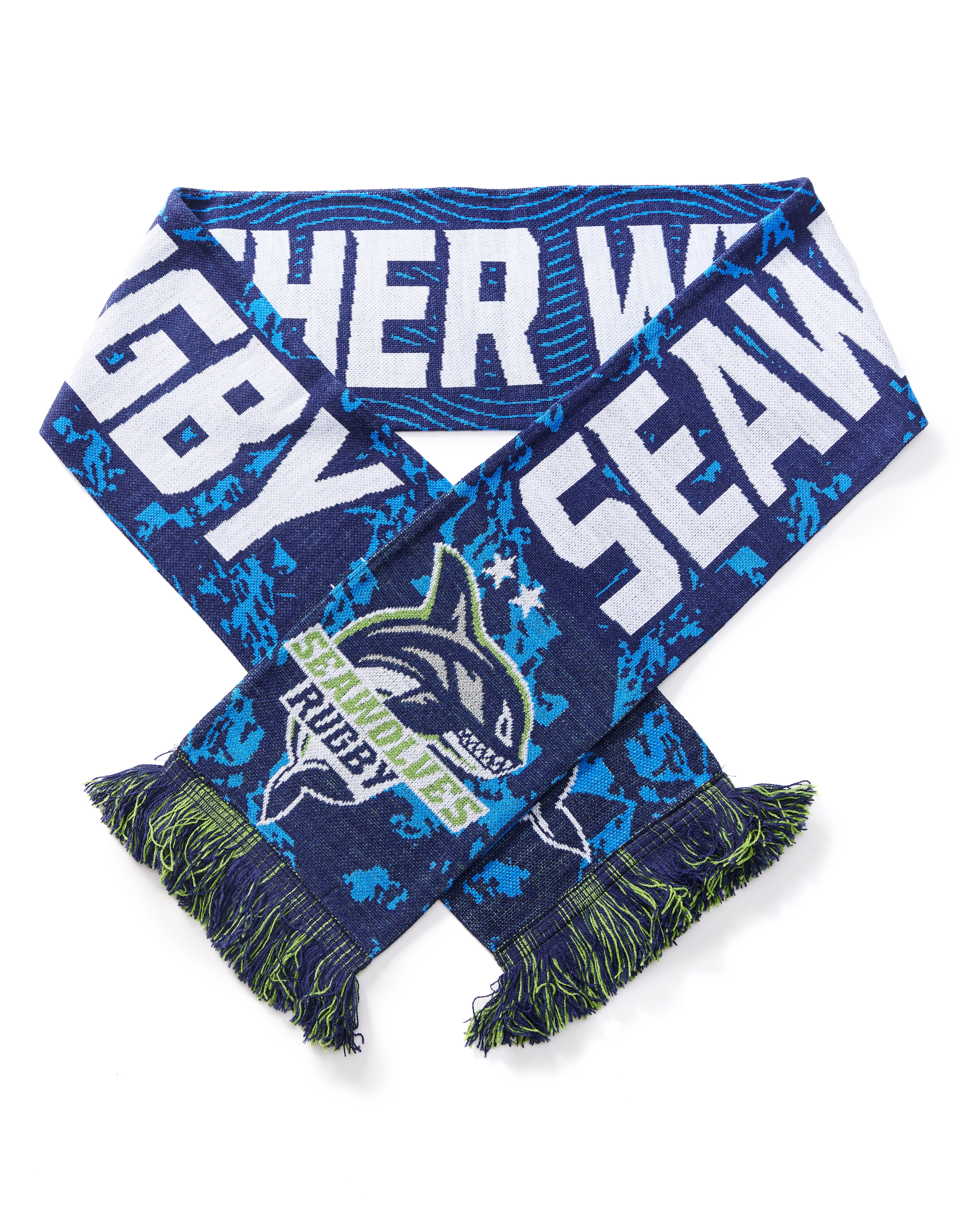 2025 Seawolves Rugby Team Winter Scarf - Warm Knitted Wool Neck Wrap for Men & Women - Perfect for Cold Weather Games, Outdoor Sports & Casual Winter Fashion