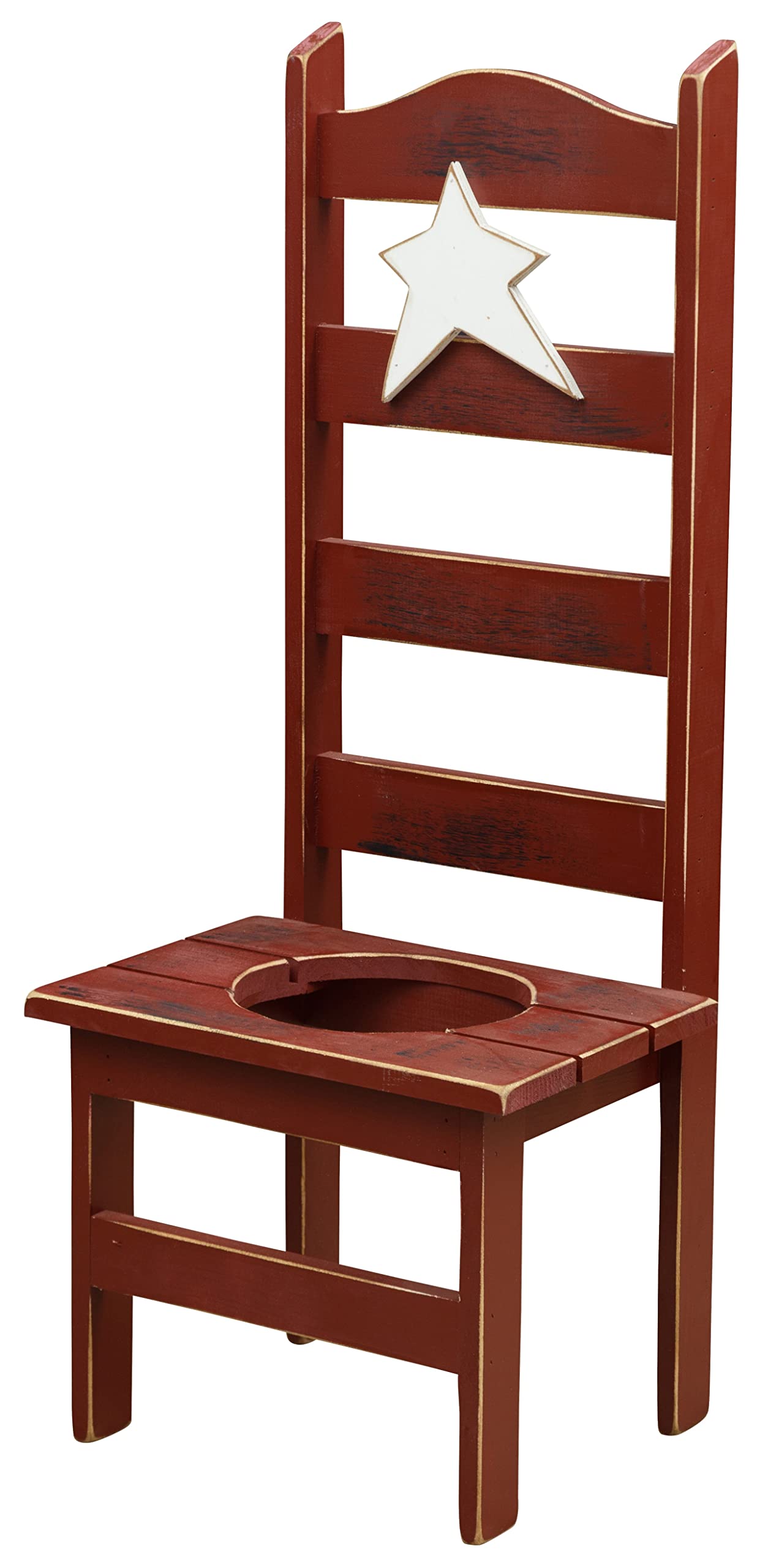 Rustic Burgundy Flower Pot Holder Chair - Country-Style Garden Furniture for Patio, Porch & Outdoor Decor | Furniture Barn USA