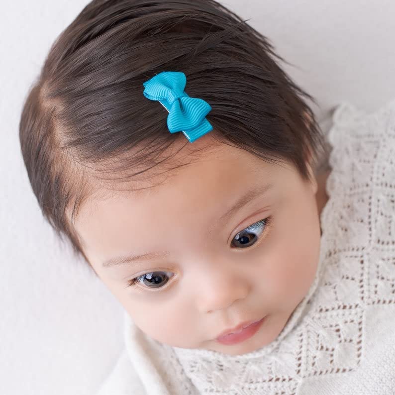 Non-Slip Baby Hair Clips for Girls - 20PCS Tiny Bow Snap Hair Clips for Newborns, Toddlers & Infants | Perfect for Daily Use, Parties & Photo Shoots