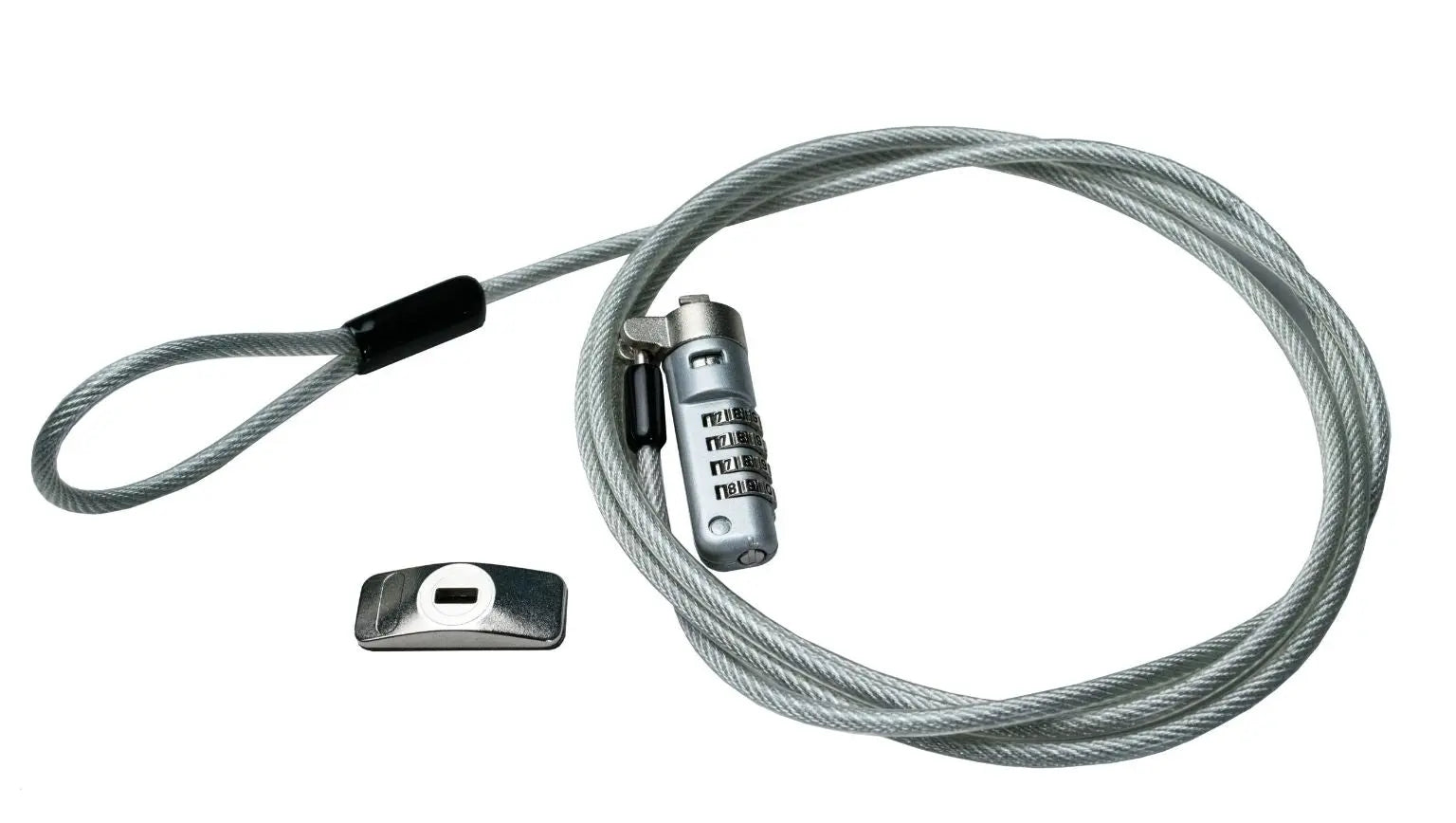 Heavy Duty Combination Lock & Security Cable with Adhesive Plate - Anti-Theft Laptop Lock for Office, School, Travel & Public Spaces