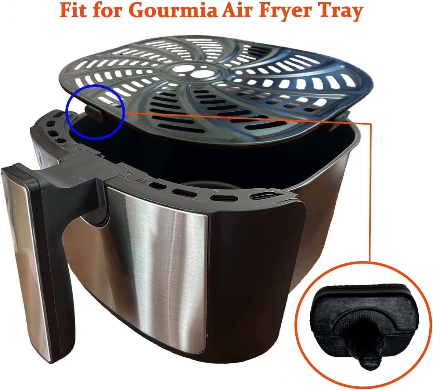 8PCS High-Temperature Resistant Food Grade Silicone Rubber Feet for Gourmia Air Fryer - Non-Slip Bumpers, Tabs & Tips for Air Fryer Trays (Perfect for Kitchen Safety & Preventing Scratches on Countertops)