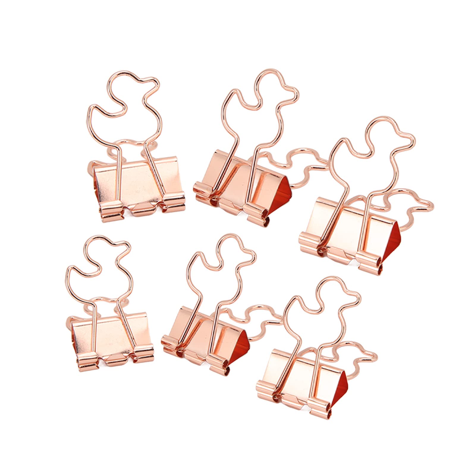 20Pcs Rose Gold Metal Binder Clips - Foldback Paper Clips for Office, School & Home Organization | Durable Little Duck Paper Clamps for Documents, Files & Notebooks | Perfect for Office Supplies, School Projects & Home Office Organization
