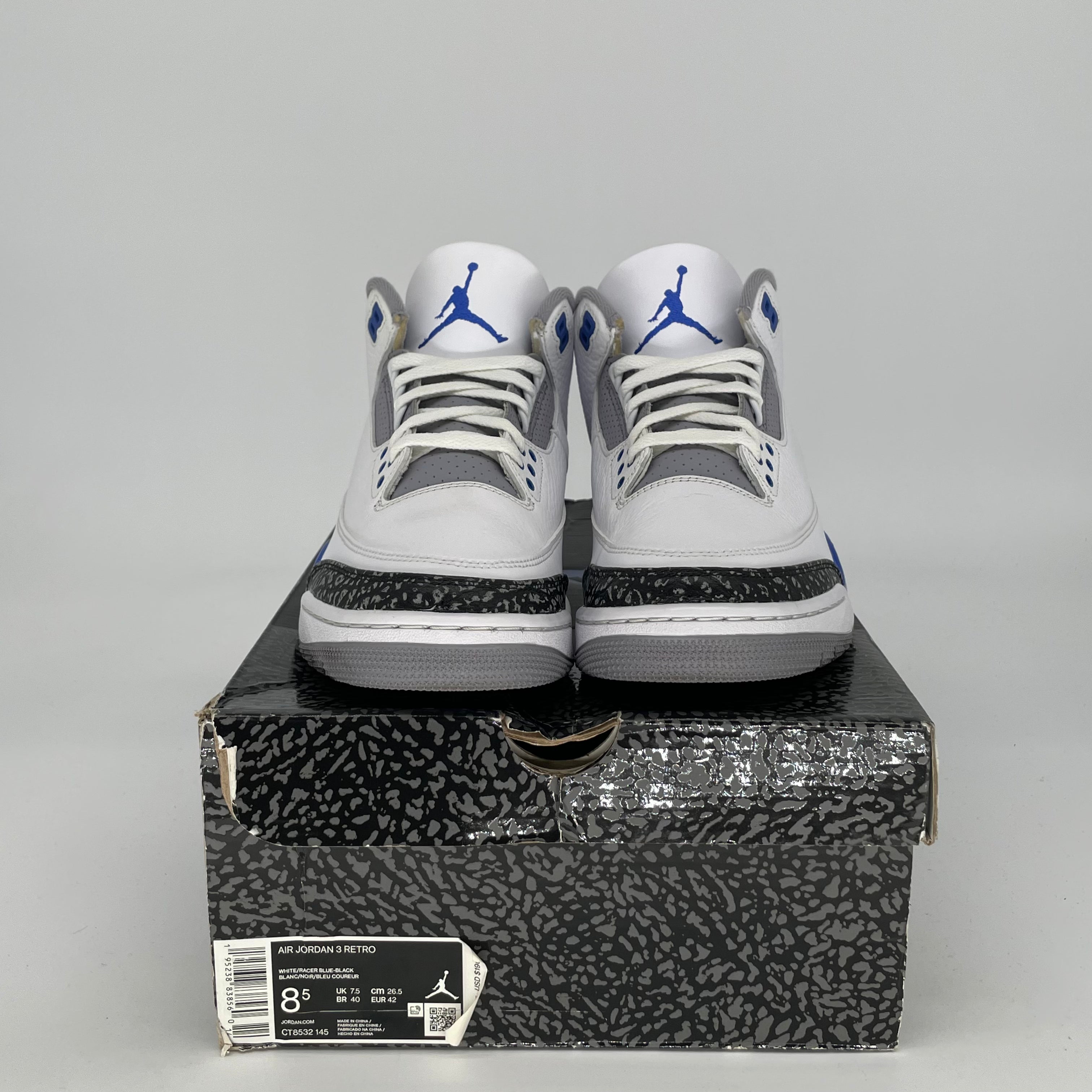 AIR JORDAN 3 RACER BLUE Men's/Women's Sneakers - Size 8.5/10W (CT8532-145) - Retro Basketball Shoes for Running, Training & Streetwear Fashion