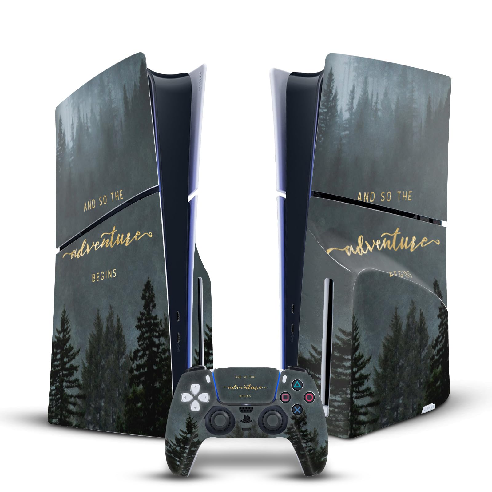 Nature Magick Tree Vinyl Art Skin Sticker for Sony PS5 Slim/PRO Disc Edition Console & DualSense Controller - Officially Licensed Head Case Designs - Perfect for Gaming Setup & Console Protection