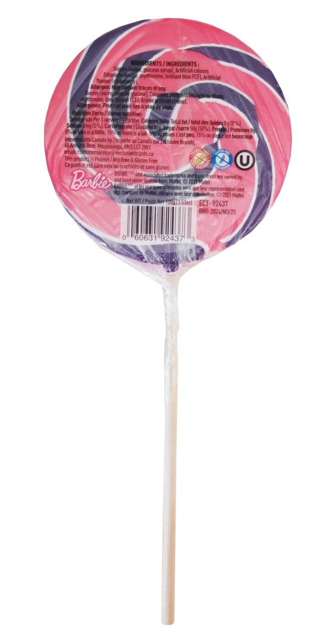 Exclusive Brands Jumbo Swirly Lollipop - Strawberry Flavor 3.53oz (100g) | Imported from Canada | Perfect for Birthday Parties, Candy Buffets & Gift Baskets