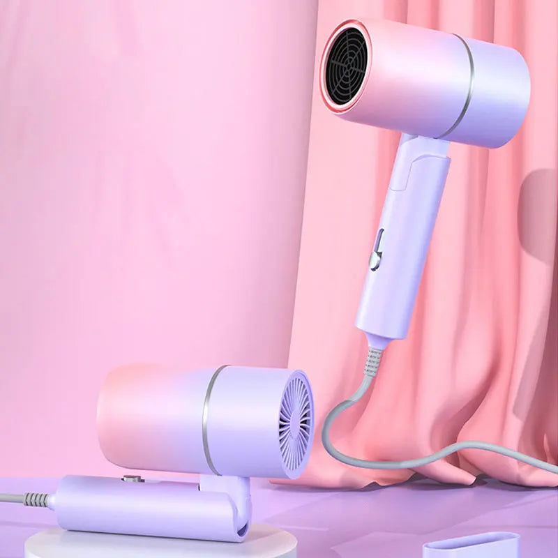 Compact Travel Hair Dryer - Mini Folding Hot Air Blow Dryer for Home & Salon Use - Perfect for Travel, Gym, Dorm & On-the-Go Styling