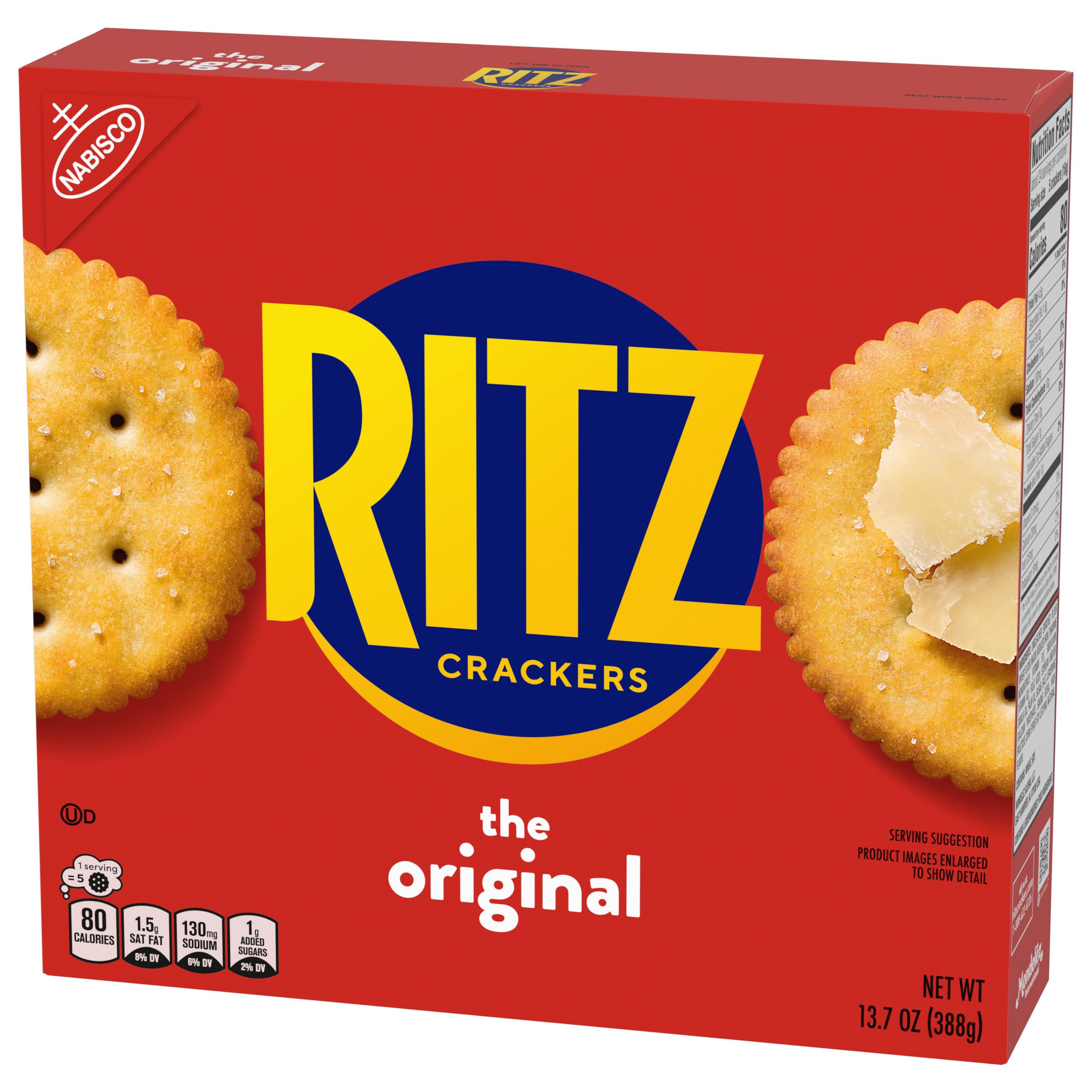 RITZ Original Crackers - Delicious Snacks for Kids & Adults - Perfect for Lunch Boxes, Parties & On-the-Go - 13.7 oz Pack - Crunchy Buttery Flavor for Snacking Anytime