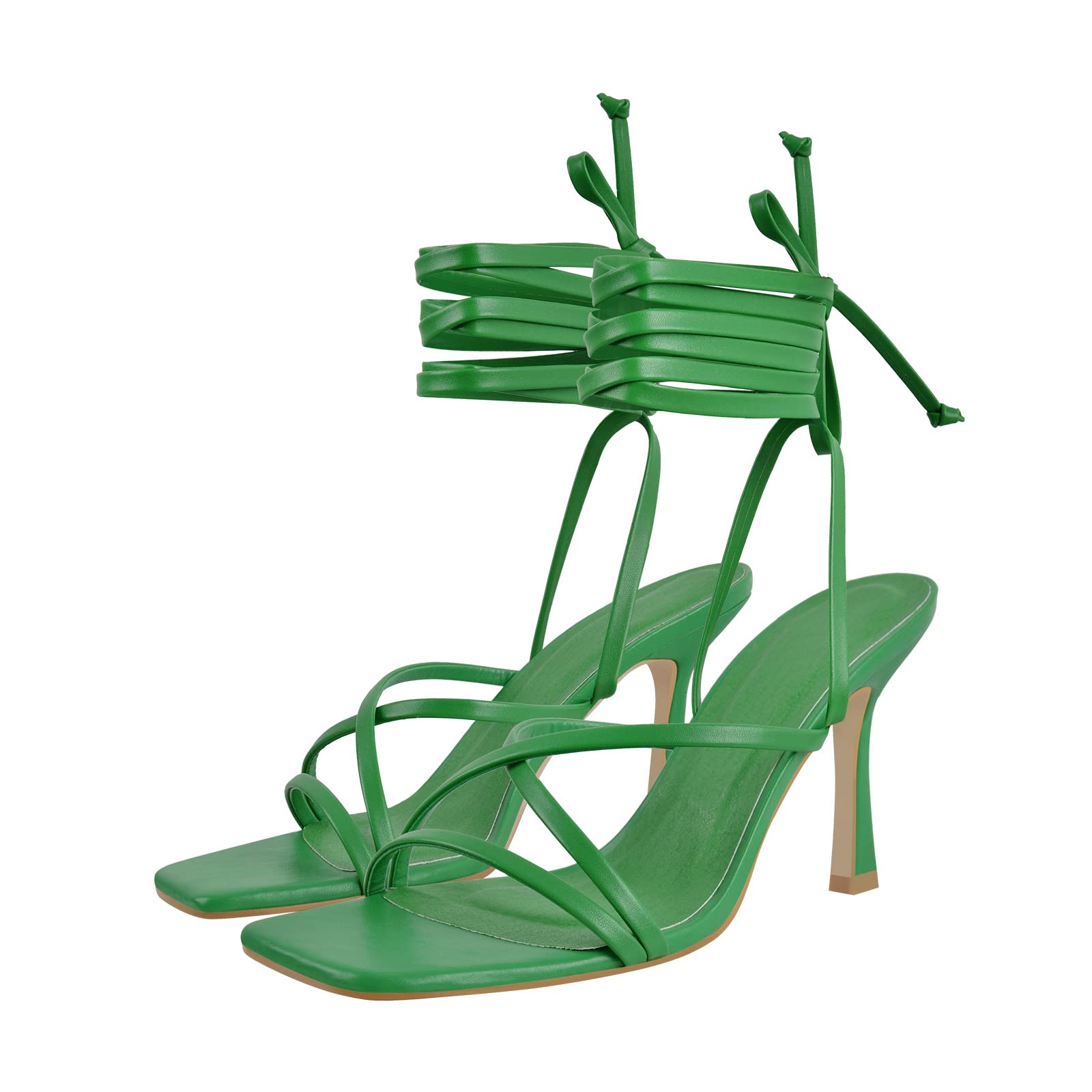 LISHAN Women's Stiletto High Heels Strappy Lace Up Sandals - Sexy Open Toe Pump Shoes for Party, Wedding & Evening Wear - Perfect for Date Night, Club Outfits & Special Occasions