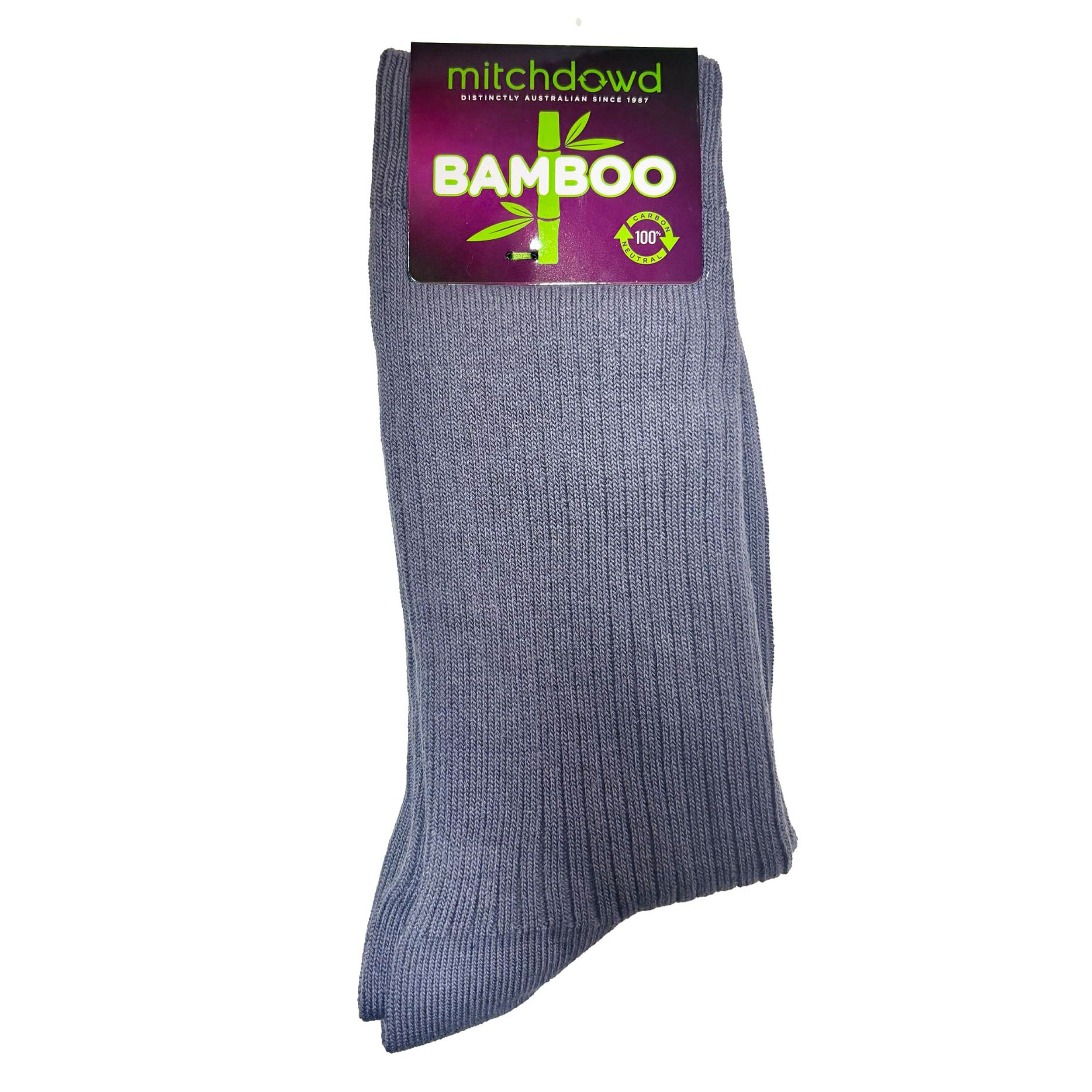 Men's Bamboo Rib Crew Socks - Soft & Breathable Cotton-Blend Socks for Everyday Wear - Perfect for Casual, Work & Outdoor Activities