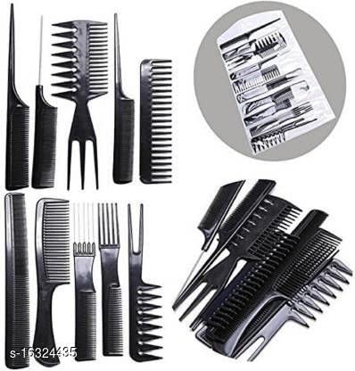 Professional Salon Hair Comb Set - 10PCS Plastic Styling Combs for Barbers & Hairstylists | Includes Rat Tail Comb, Wide Tooth Comb, Detangling Comb & Hair Braid Makers | Perfect for Salon, Home Use & Hair Styling