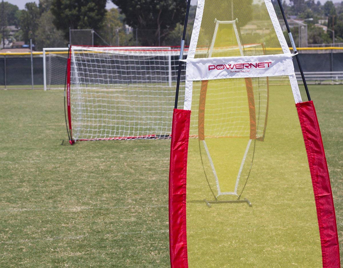 PowerNet Carli Lloyd 4-Piece Multi-Function Soccer Training Bundle - Portable Defender & Collapsible 14x7 ft Goal Net for Team/Solo Practice - Perfect for Backyard, Park & Field Training Sessions