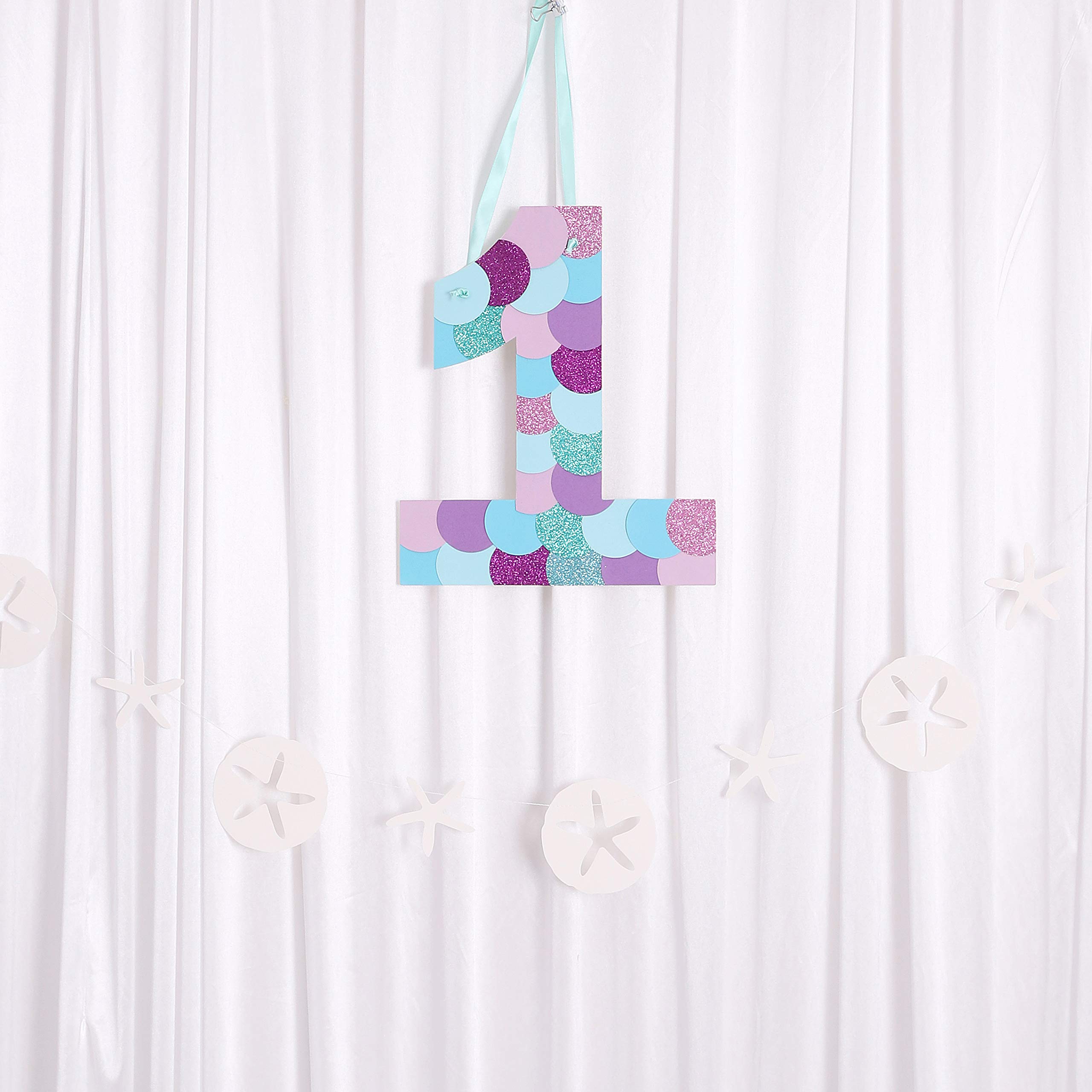 WAOUH Mermaid 1st Birthday Party Decorations Set - Mermaid Sign, Starfish Banner, Photo Booth Props, Birthday Souvenirs & Gifts for Girls | Perfect for First Birthday Celebrations, Baby Showers & Themed Parties