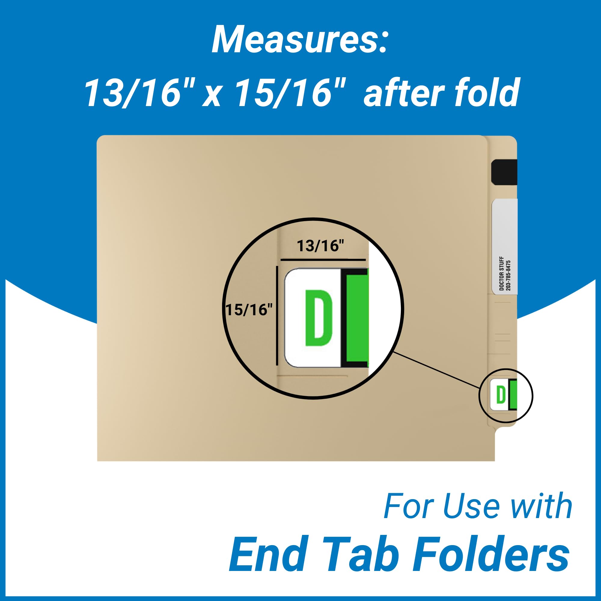 Doctor Stuff - A-Z Alphabet File Folder Labels with Tray, 27 Rolls (500/Roll), 15/16