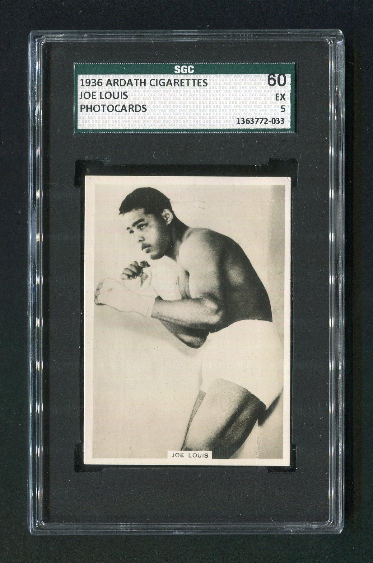 Vintage 1936 Ardath Cigarettes Joe Louis SGC 60 Boxing Photocard - Rare Collectible Sports Memorabilia for Boxing Fans & Card Collectors (Perfect for Display, Framing, or Investment)
