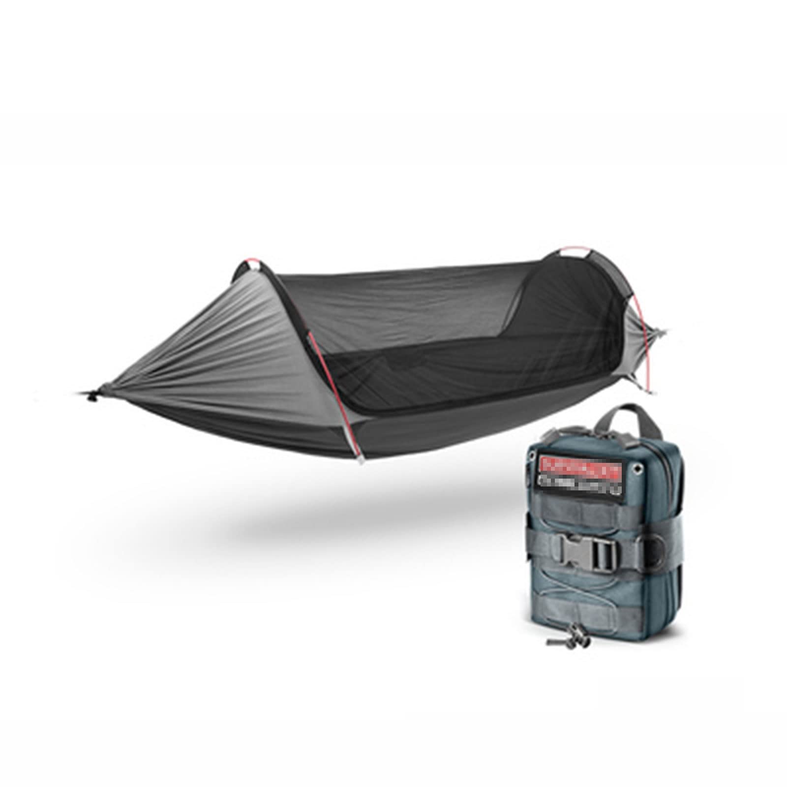 Lightweight 770D Nylon Camping Hammock with Mosquito Net - Double & Single Portable Parachute Hammock with Tree Straps for Backpacking, Hiking, Outdoor Adventures (290cm x 140cm) - Perfect for Beach, Forest, and Backyard Relaxation