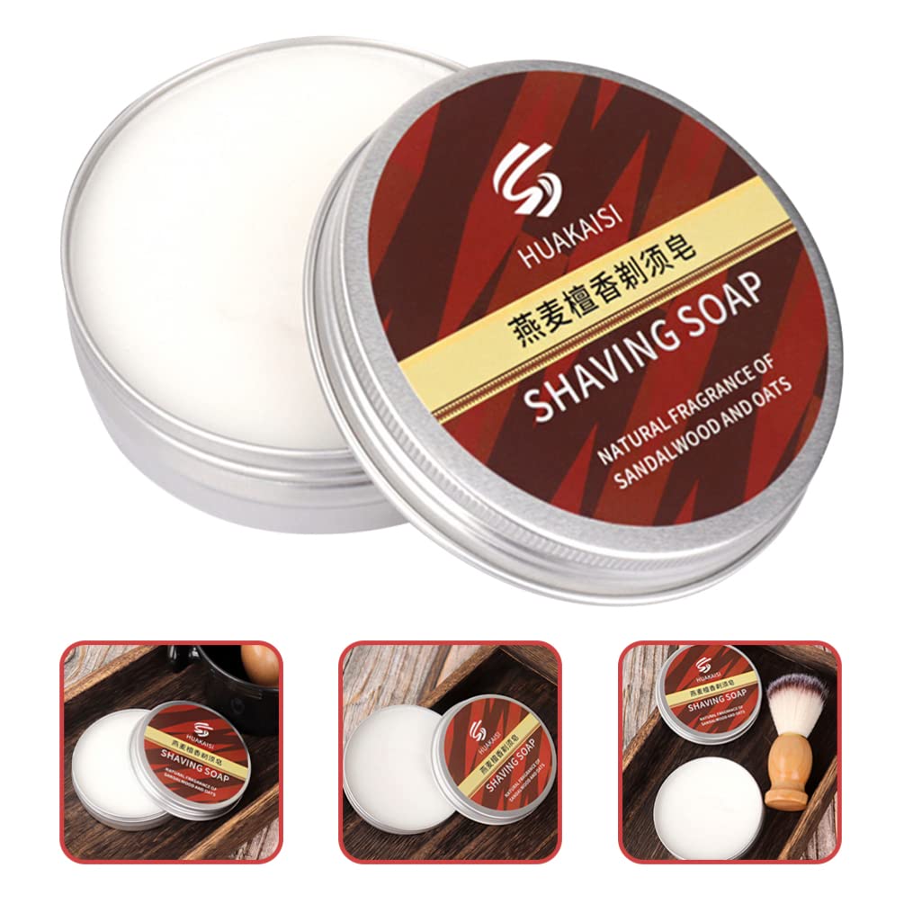 FRCOLOR Natural Shaving Soap Bar for Men - Coconut Oil Beard & Mustache Care Kit with Foaming Facial Butter - Perfect for Daily Grooming, Travel & Gift Sets