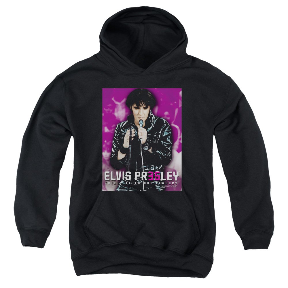 Elvis Presley Vintage Style Youth 35 Leather Pullover Hoodie - Retro Rock & Roll Fashion for Men & Women - Perfect for Concerts, Parties, and Casual Wear