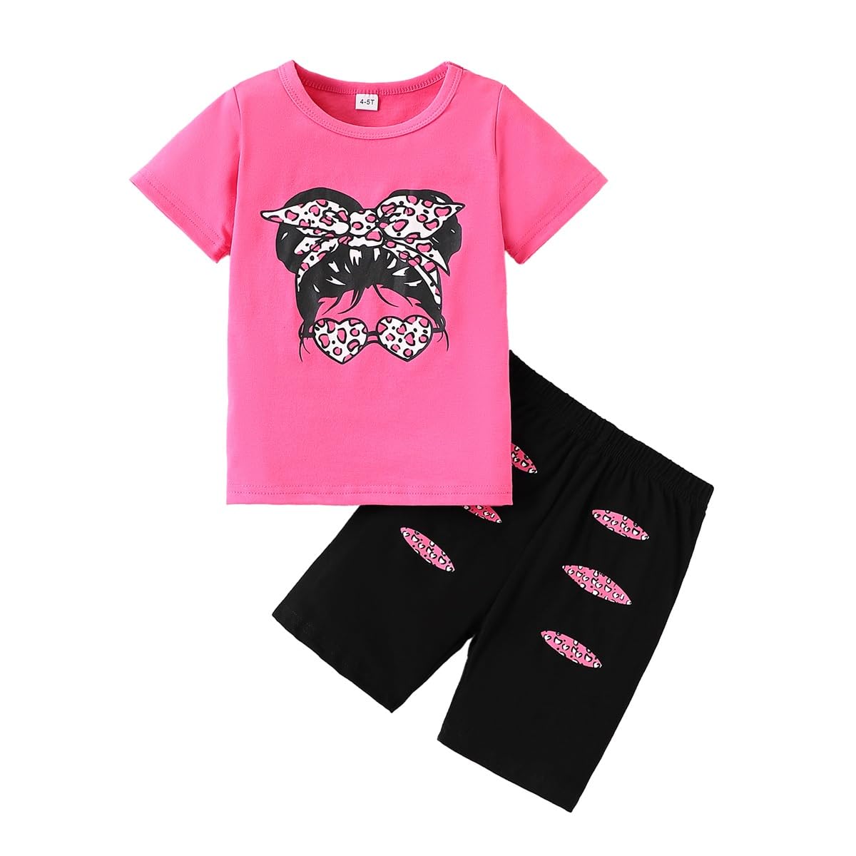 Girls Summer Outfits Set - Cute Short Sleeve Graphic Tee & Shorts Toddler Clothes | Playtime, Beach & Casual Wear
