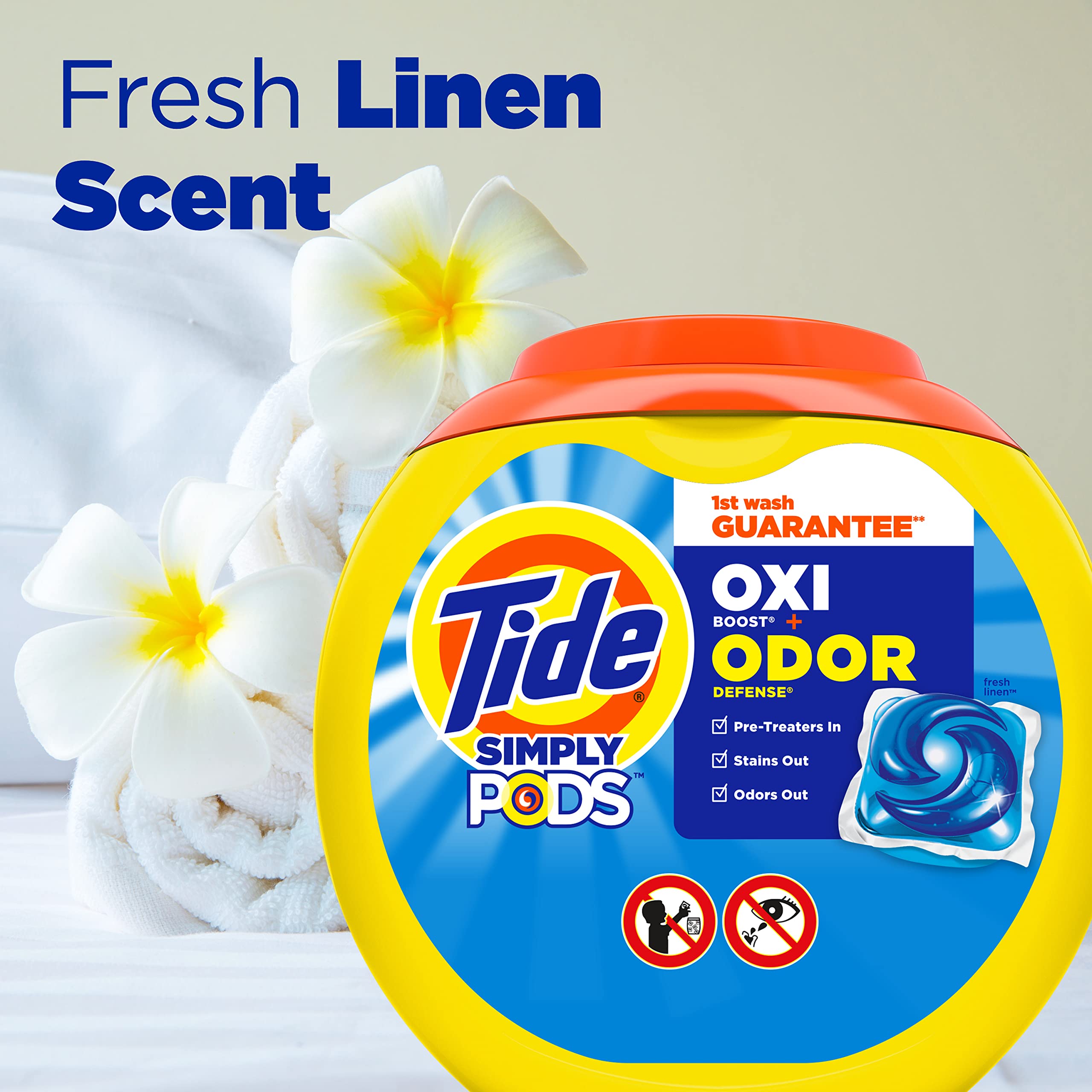 Tide Simply Pods Odor Rescue Liquid Laundry Detergent Pacs - 55 Count | 3-in-1 Powerful Laundry Detergent with Fresh Scent | Removes Tough Odors & Stains | Perfect for Gym Clothes, Workout Gear & Activewear