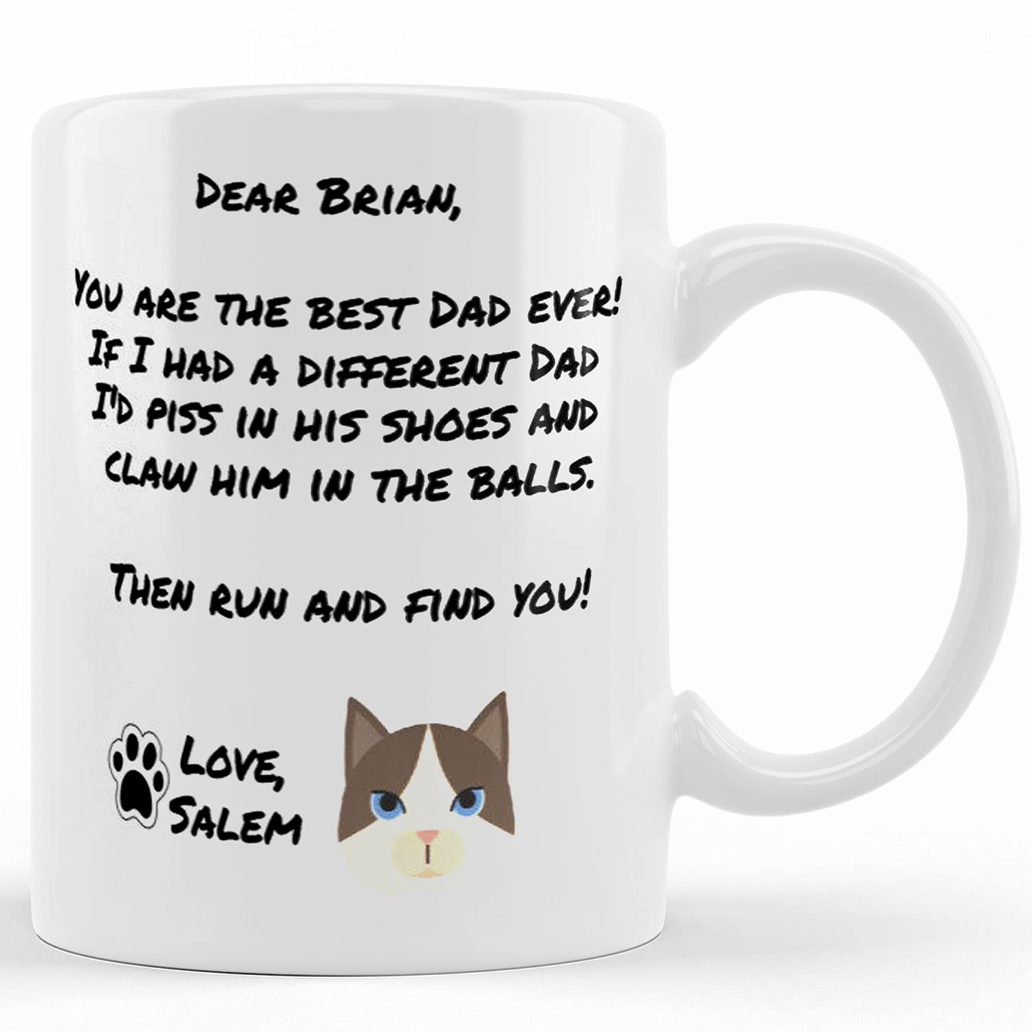 Funny Cat Dad Mug - Personalized Gift for Cat Owners - Coffee Cup