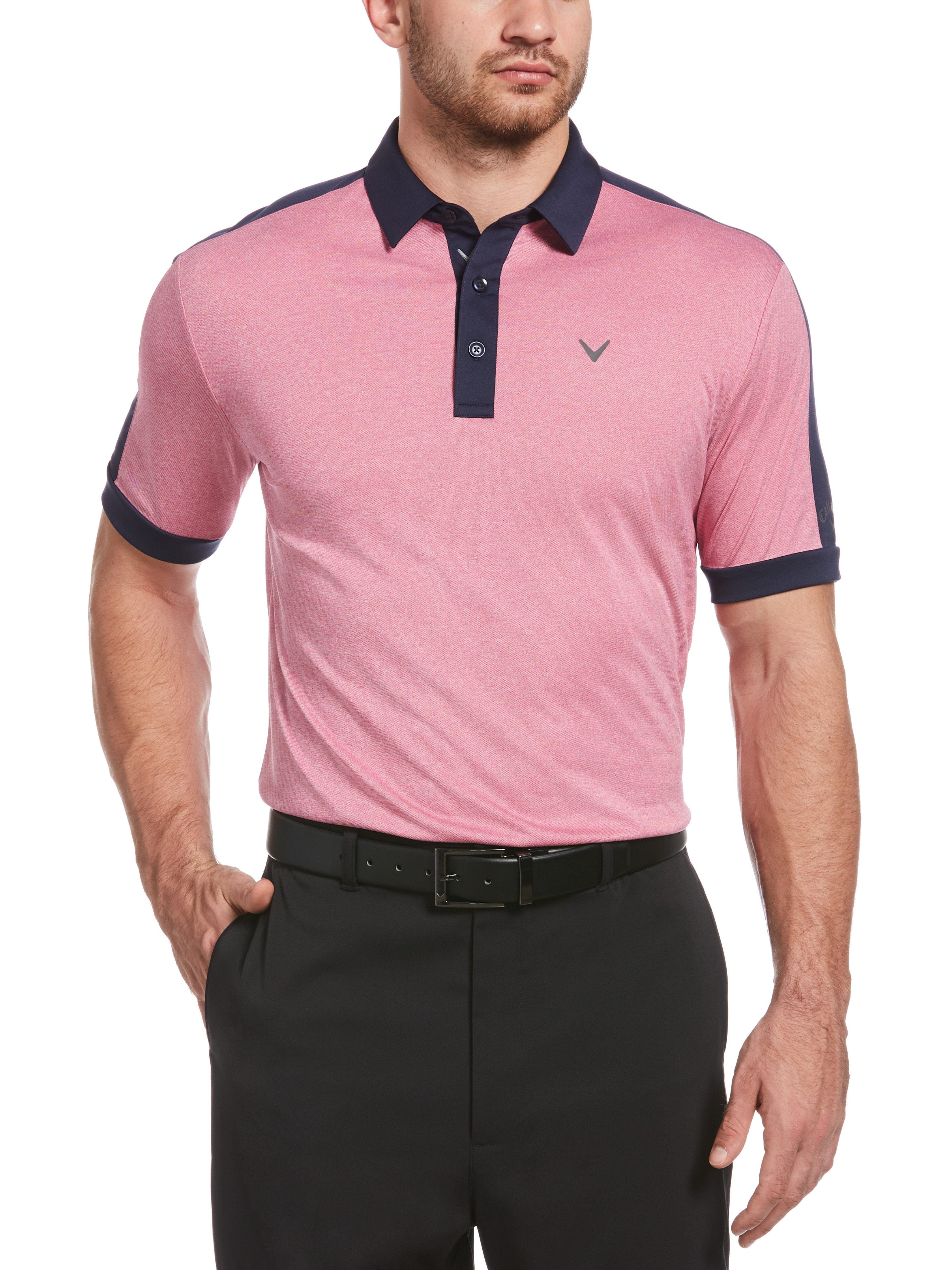 Men's Stylish Birdseye Color Block Polo Shirt - Breathable & Comfortable for Casual Wear, Golf, and Office Outfits