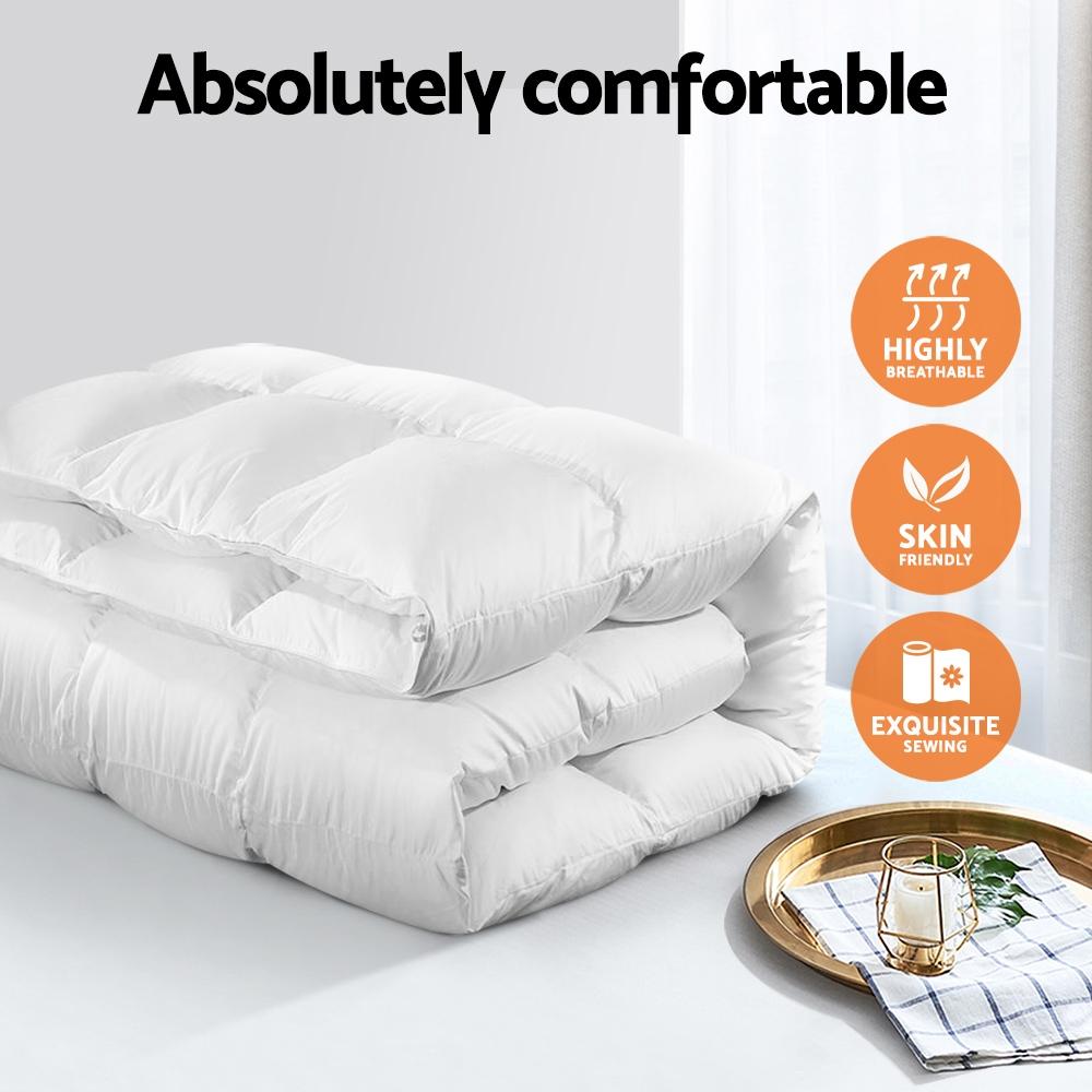 Premium 800GSM Goose Down Duvet Cover - King Size White Winter Comforter for Cozy Bedroom & Guest Room Decor