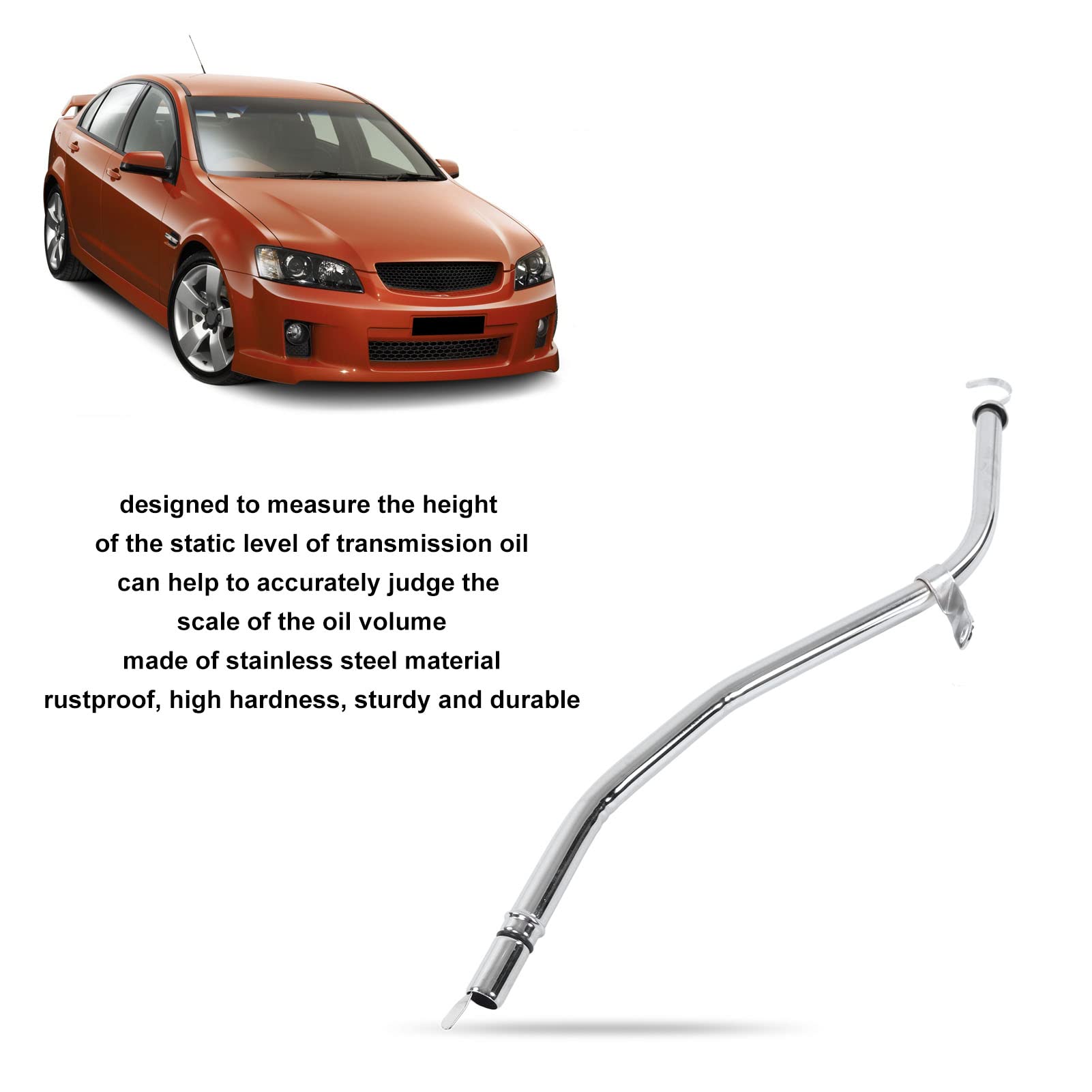 24in Stainless Steel Engine Oil Dipstick Tube for Turbo 400S TH400 Transmission - Chrome Silver Car Accessory | Perfect for Transmission Fluid Checks & Maintenance