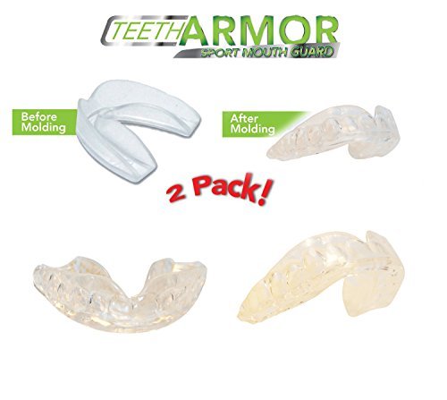 Professional Sport Mouth Guards - 2 Pack BPA-Free Clear Dental Protectors for Boxing, MMA & Contact Sports - Custom Fit for Any Mouth Size with Free Carrying Case - Perfect for Athletes, Martial Arts & Nighttime Teeth Grinding
