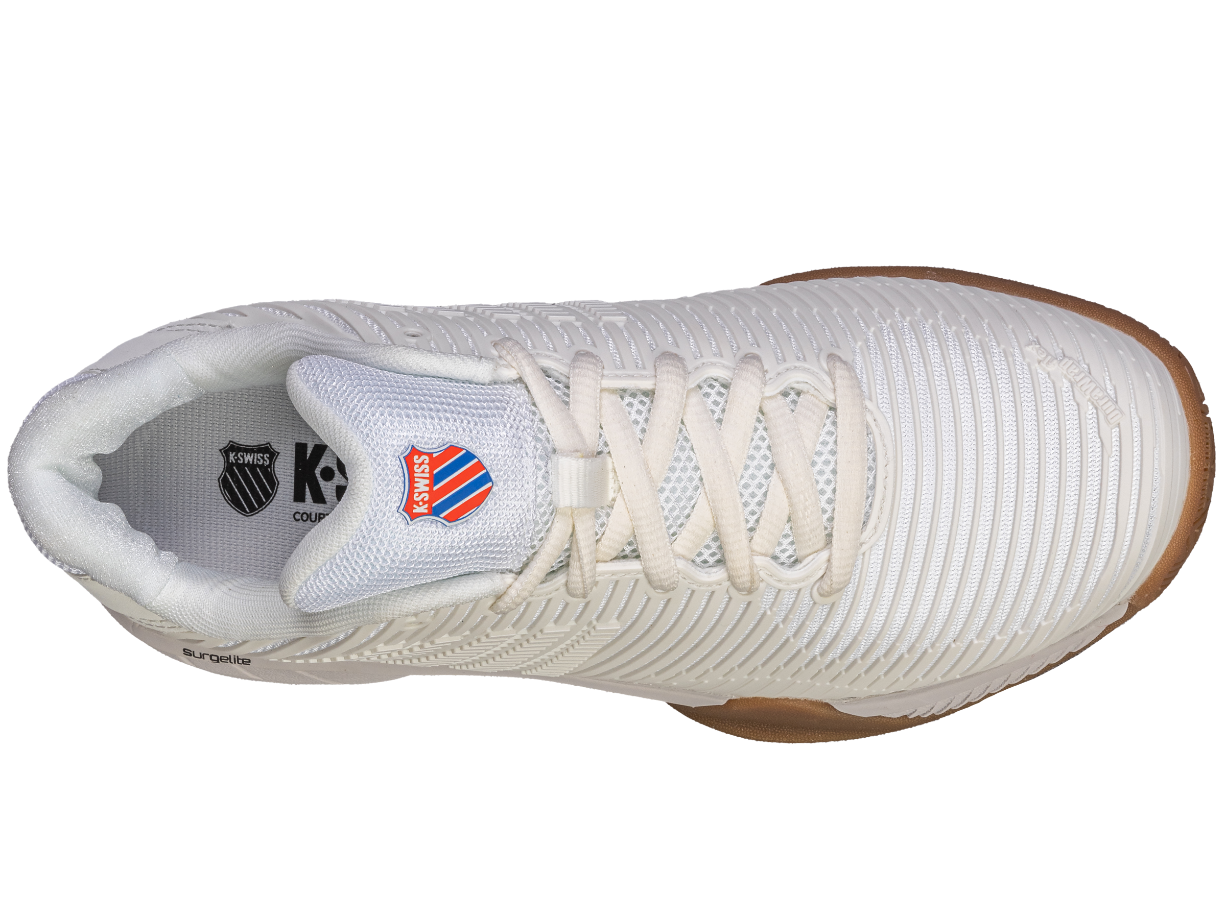 Hypercourt Express 2 Indoor Tennis Shoes for Men - 94397 954 M | Bright White/Gum | Lightweight & Durable for Competitive Play & Training
