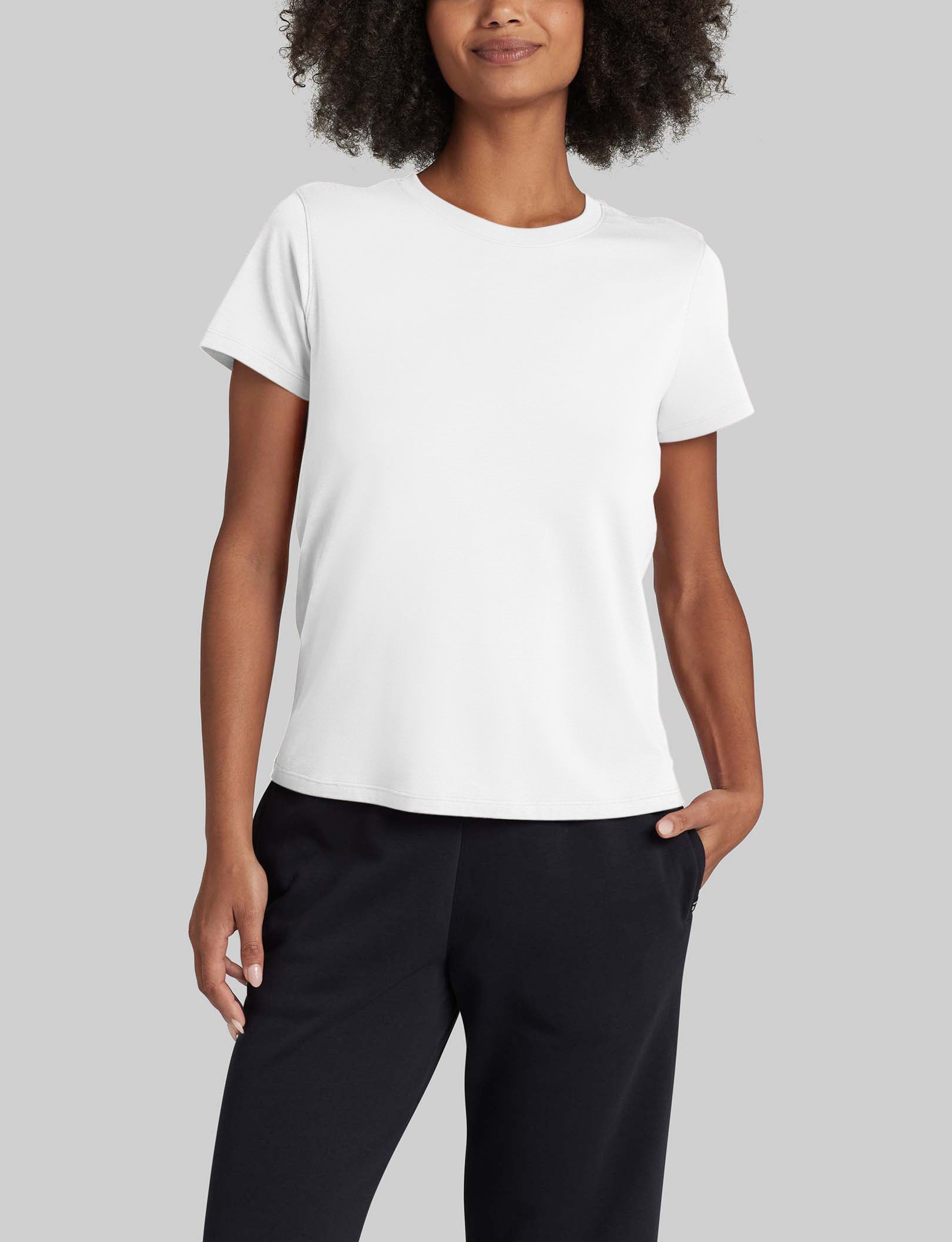 Women's Second Skin Crew Neck T-Shirt - Ultra Soft Stretch Basic Tee for Everyday Wear | Perfect for Layering, Casual Outfits & Lounge Wear