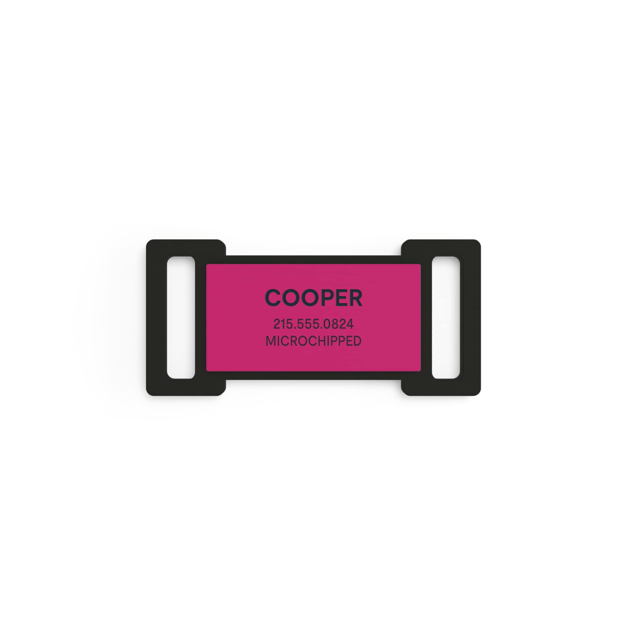 Custom Engraved Silicone Pet ID Tag - Personalized Dog & Cat Name Tag with No Jingle, Durable & Lightweight - Small Pink QALO Slide Over Tag for Daily Walks, Vet Visits & Pet Safety
