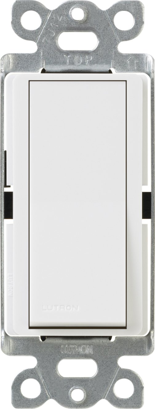 Lutron Claro 15 Amp 4-Way Rocker Light Switch with Locator LED, White (CA-4PSNL-WH) - Perfect for Bedrooms, Hallways & Staircases