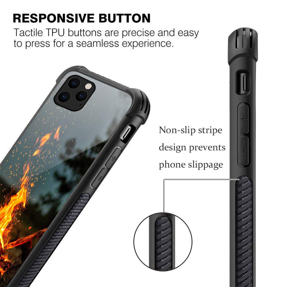 CARLOCA iPhone 11 Pro Max Case - Fire of Life Pattern Design, Shockproof & Anti-Scratch Protective Cover for Women, Men, Girls & Boys | Perfect for Daily Use, Travel & Outdoor Activities