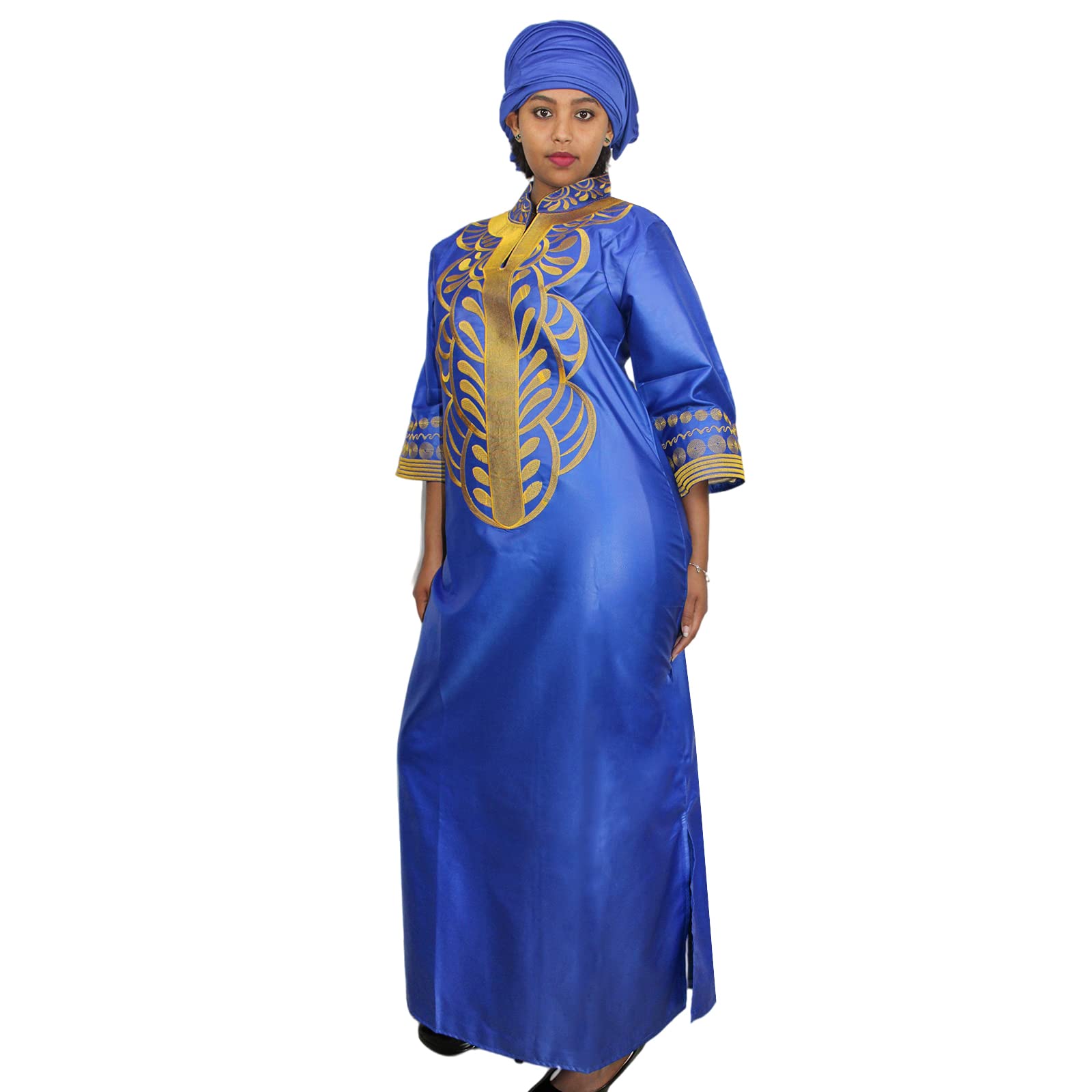 TIDOIRSA African Dresses for Women - Elegant Embroidery Maxi Dress for Wedding & Special Occasions | Traditional African Attire for Women | Perfect for Cultural Events, Parties & Ceremonies