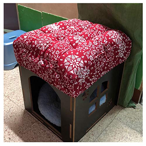 10x14 Inch Padded Rectangle Bar Stool Cover Cushion - Elastic Fabric Seat Cushion for Metal & Wooden Stools (Red) | Perfect for Kitchen Islands, Breakfast Bars & Home Decor