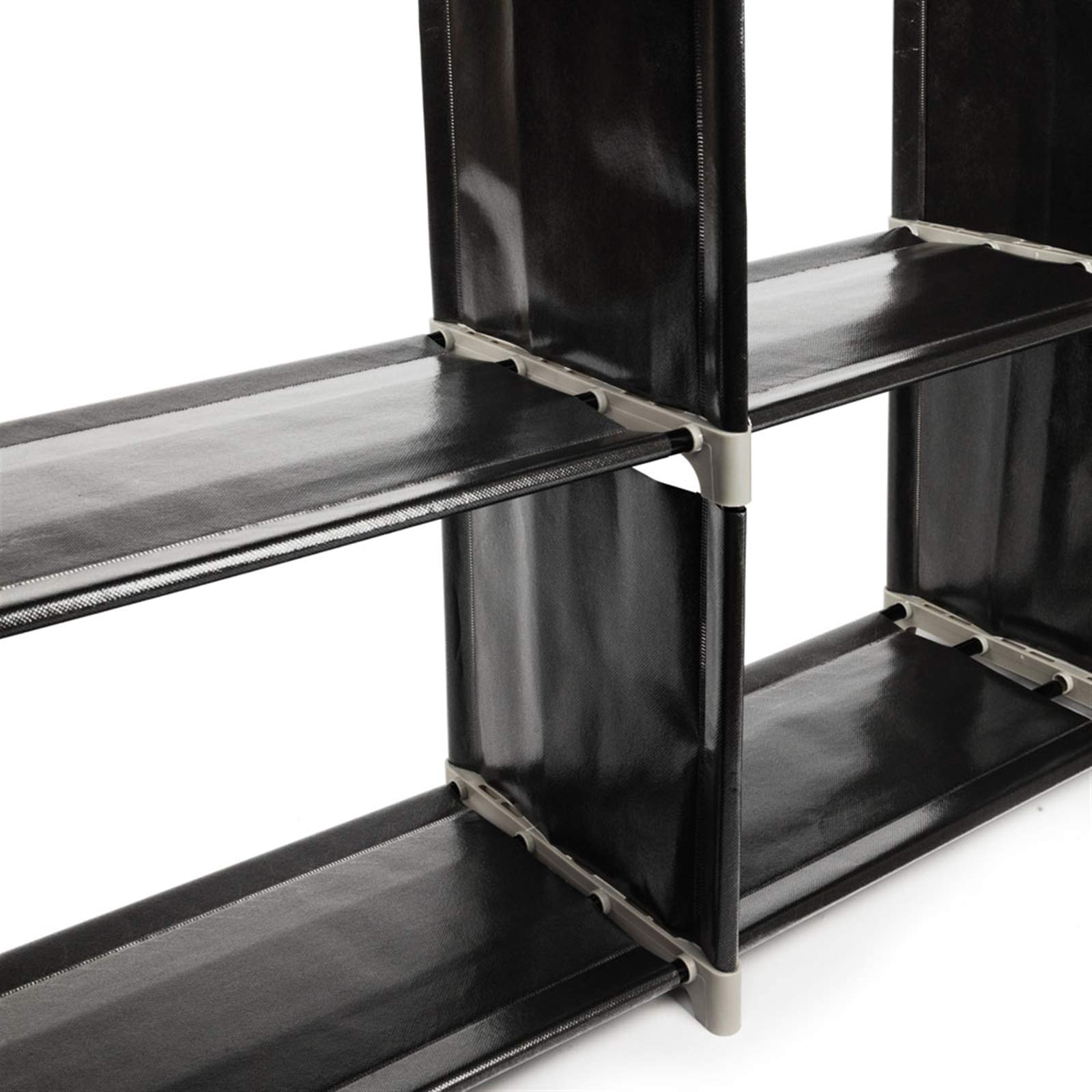 3-Tier Cube Storage Organizer - 9 Compartment Portable Bookshelf & Closet Shelf for Home Office Organization (Black, 12.68x11.73x13.07 Inch) - Perfect for Bedroom, Kids Room & Dorm Storage Solutions