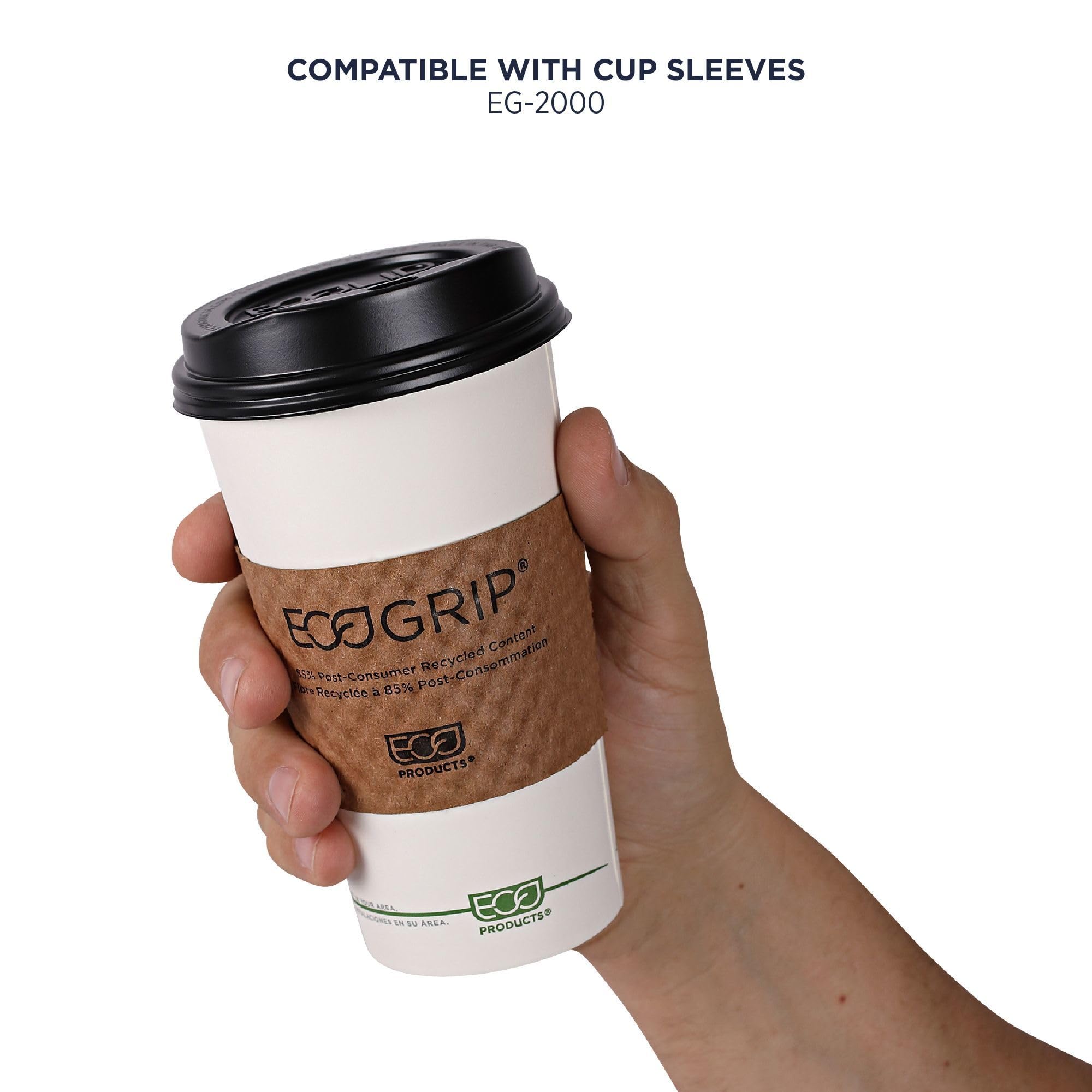 ECO PRODUCTS Compostable Disposable 20oz Coffee Cups - 1000 Count Case | White Hot Paper Cups with Plant-Based PLA Lining | Biodegradable & Eco-Friendly | Perfect for Coffee Shops, Offices, and Events