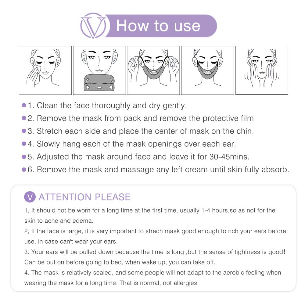 Double Chin Reducer & V-Line Lifting Mask - Silicone Firming Patches for Chin Contour, Overnight Moisturizing Treatment (4 in 1) | Perfect for Nighttime Skincare & Facial Slimming Routine