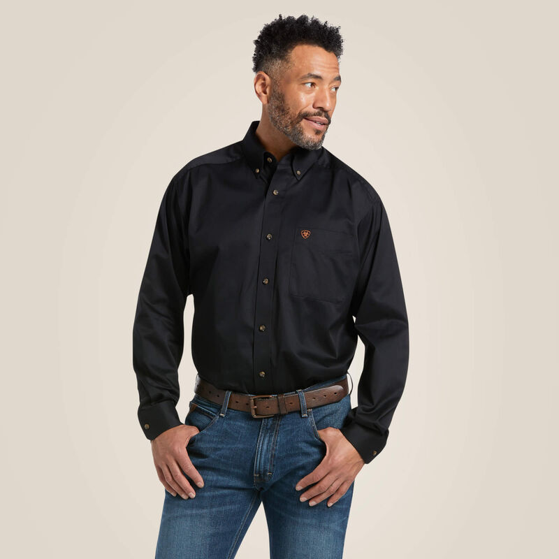 Premium Solid Twill Classic Fit Men's Dress Shirt - Business Casual & Formal Wear for Office, Wedding & Special Occasions
