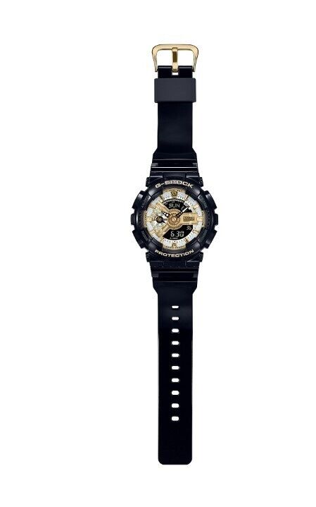 Casio G-Shock GMAS110GB-1A Analog Digital Women's Watch with Shining Gold/Silver Dial - Waterproof, Durable for Sports, Work & Everyday Wear